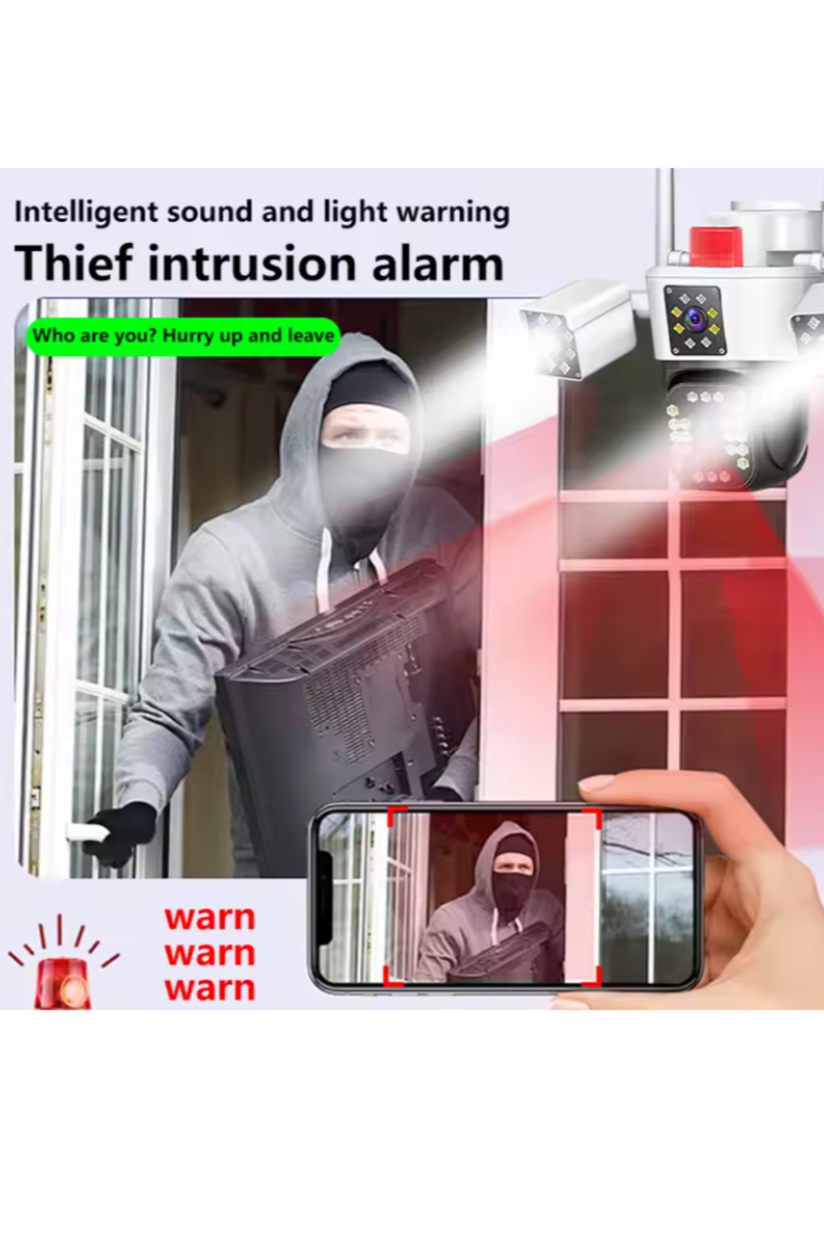 qasul Wistino HD 3 Lensli Kablosuz Kameralar Wifi 360 Derece Her Yönlü Ev Koruma Wifi Güvenlik Kamerası fotoğrafı 5 (önizleme)