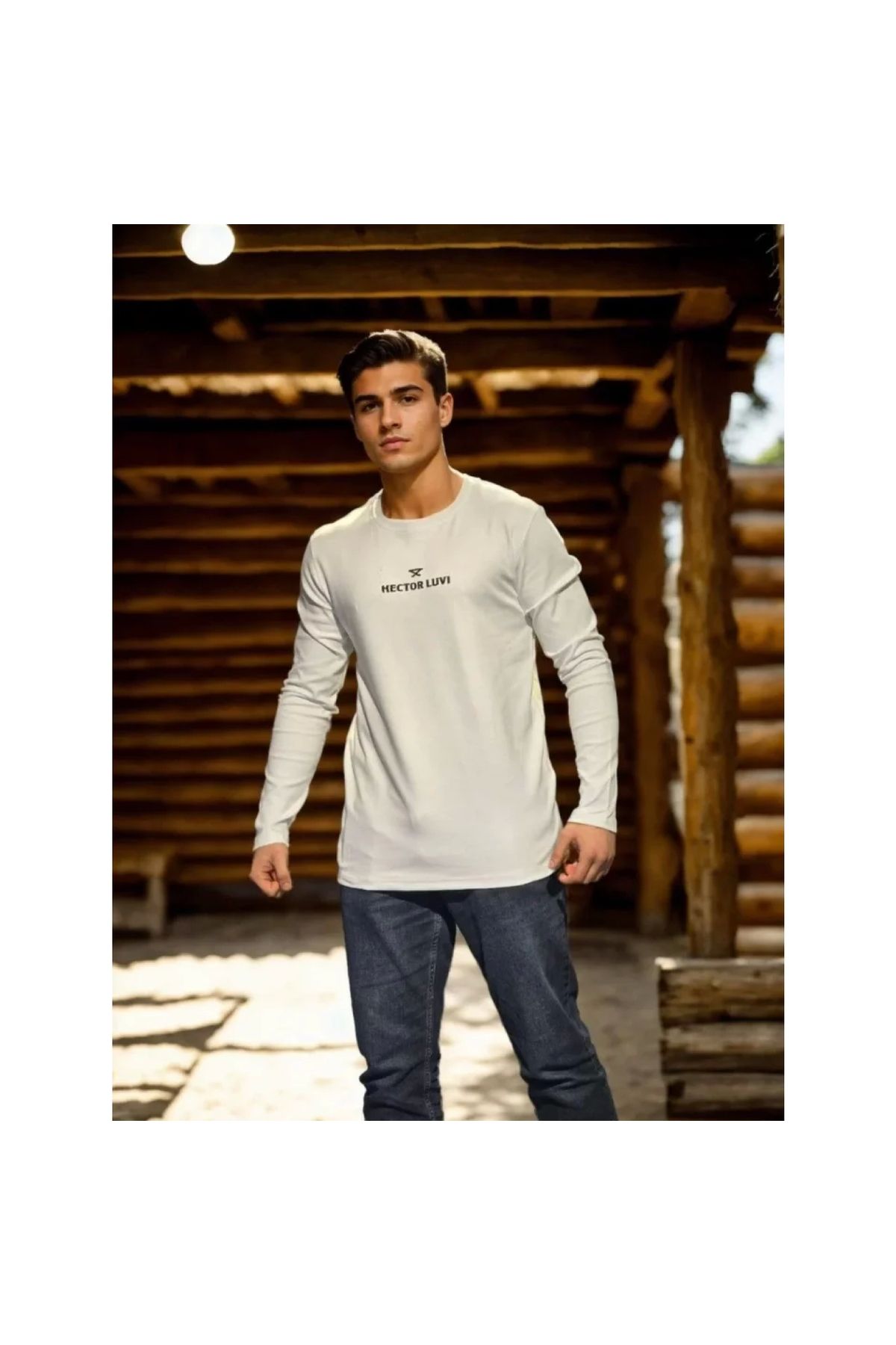 Narnuga Unisex Bisiklet Yaka Uzun Kollu TShirt