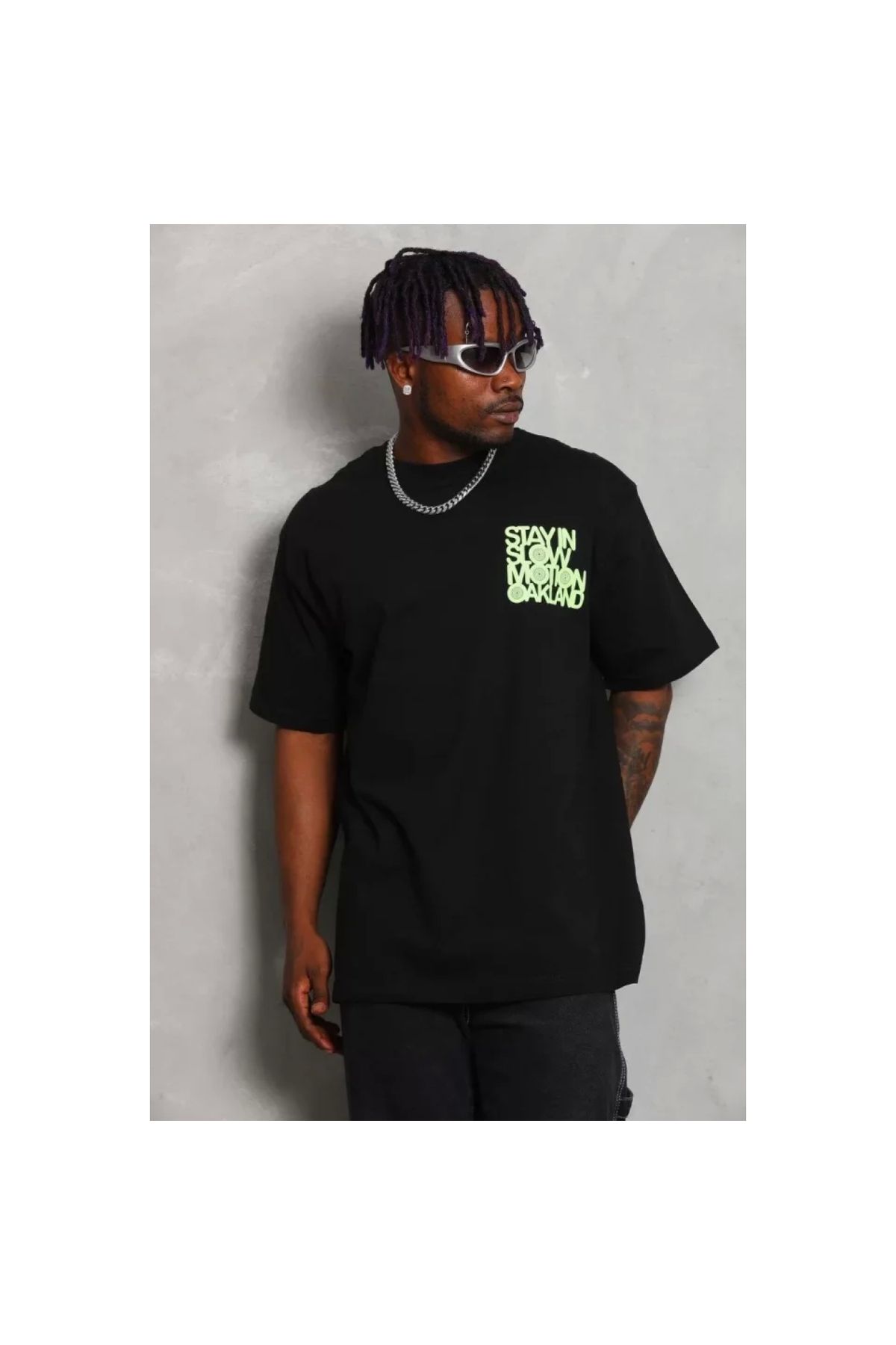 Narnuga Unisex Oversize Baskılı Bisiklet Yaka TShirt