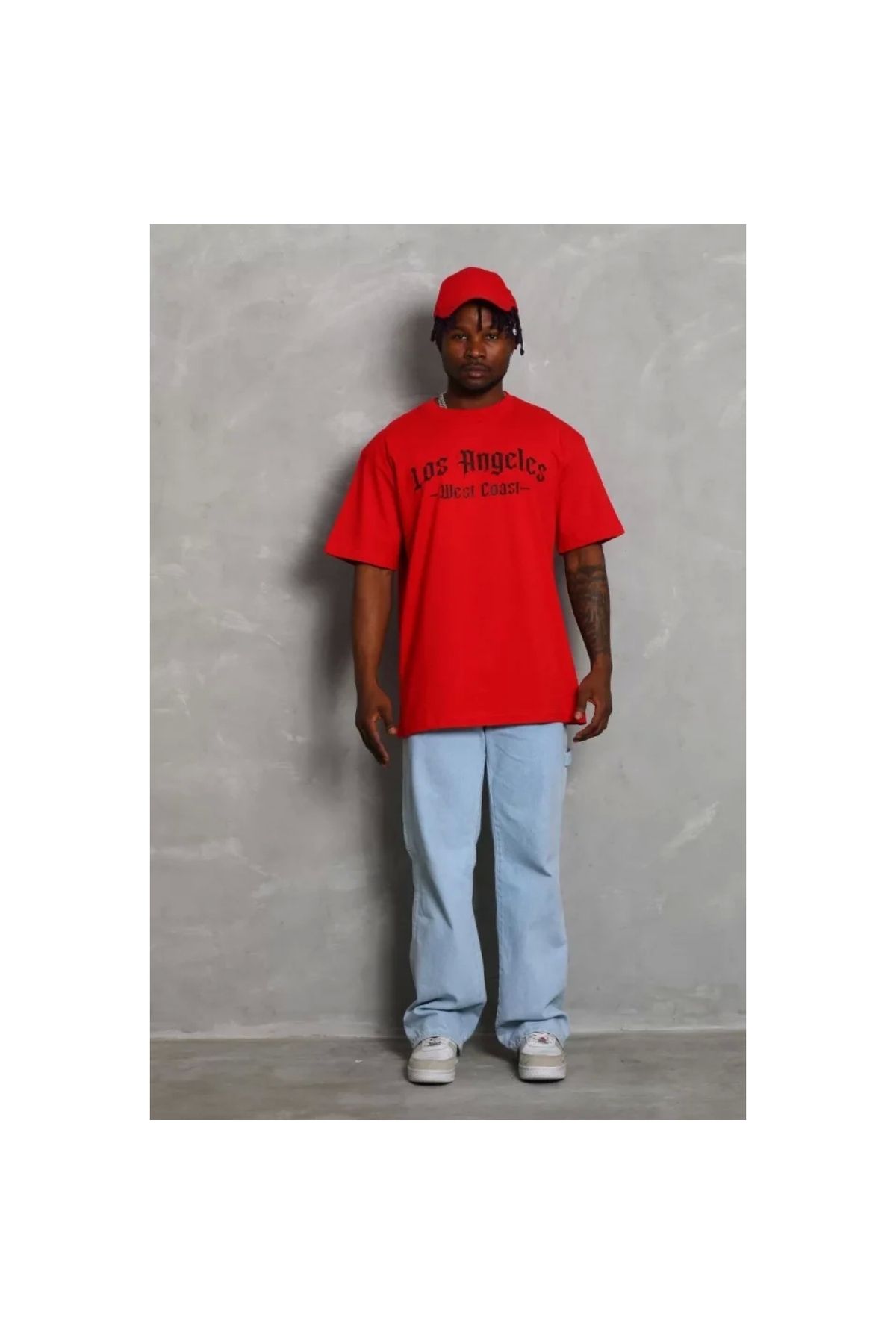 Narnuga Unisex Oversize Baskılı Bisiklet Yaka TShirt