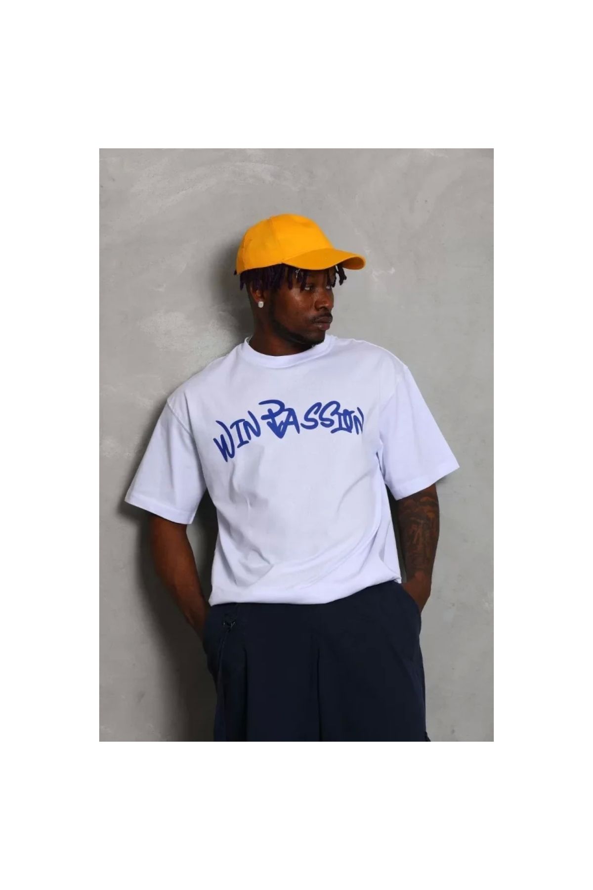 Narnuga Unisex Oversize Baskılı Bisiklet Yaka TShirt