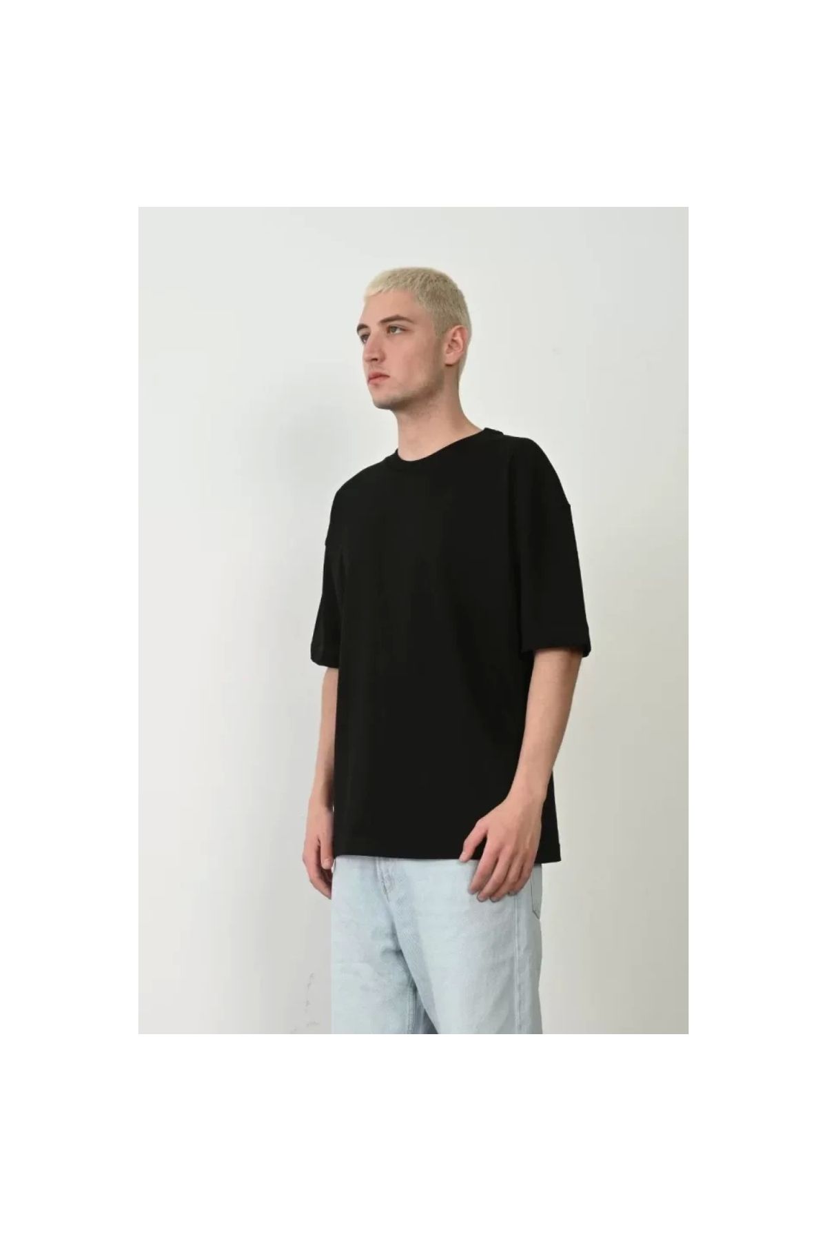 Narnuga Unisex Basic Bisiklet Yaka Oversize TShirt