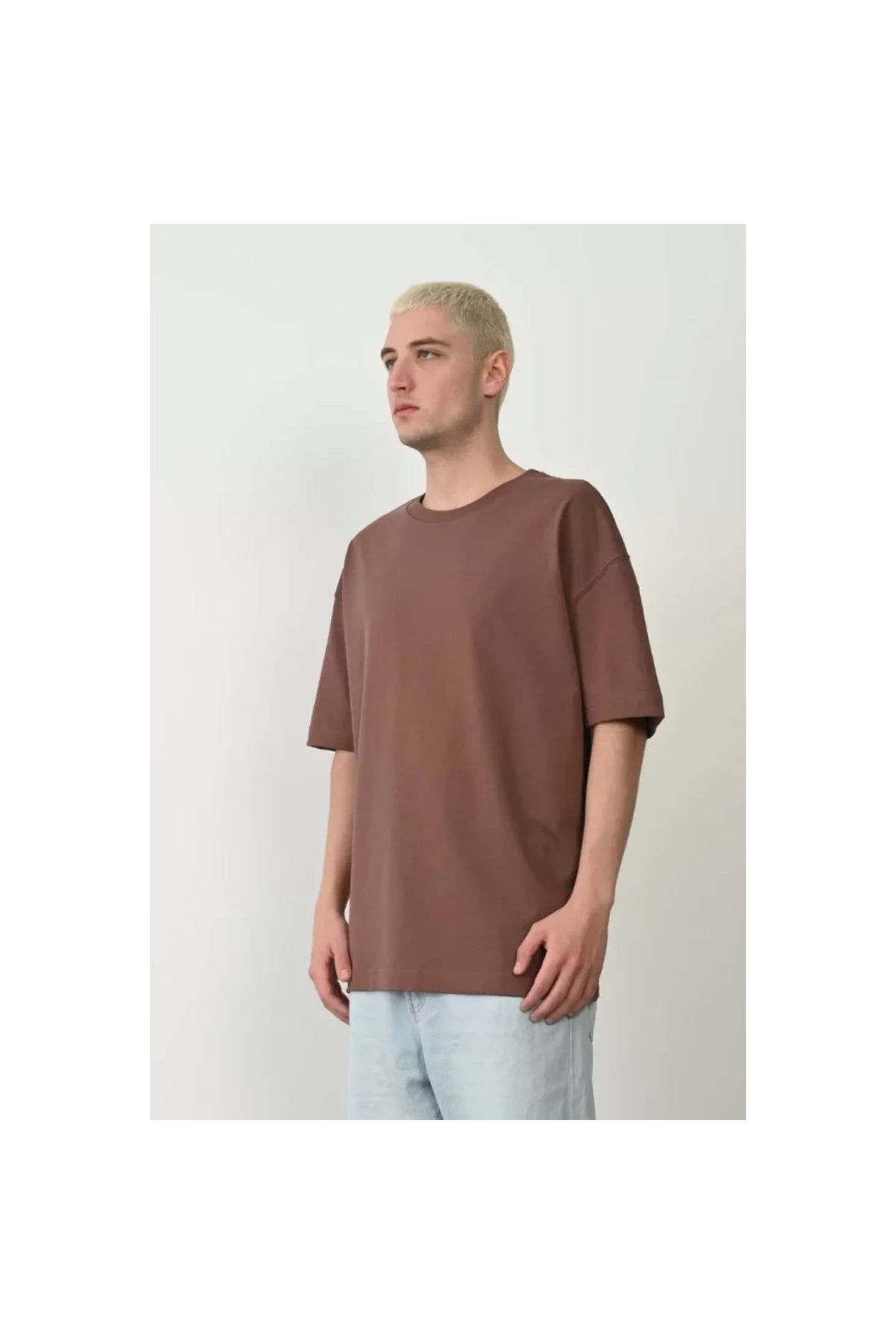 Narnuga Unisex Basic Bisiklet Yaka Oversize TShirt