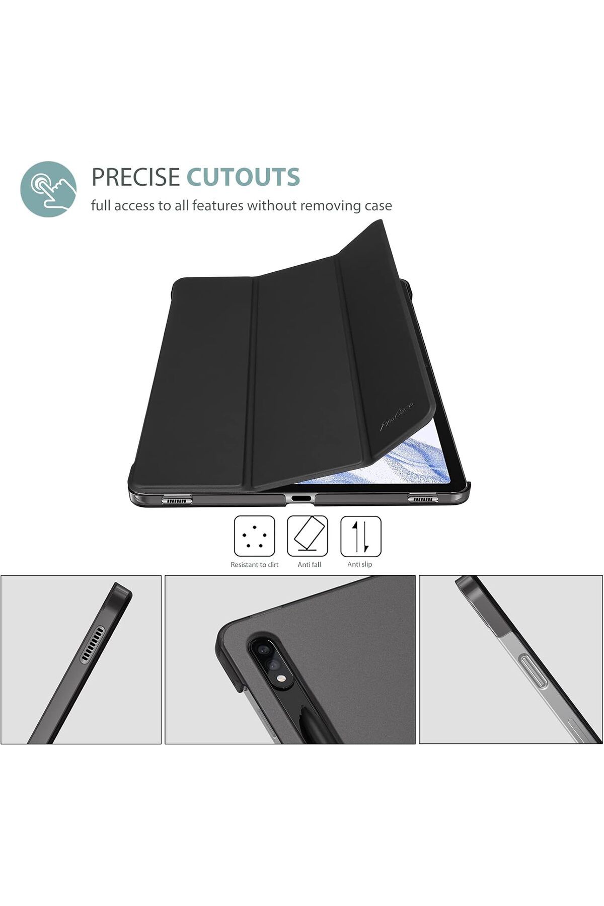 erorex-حافظة ProCase لجهاز Galaxy Tab S8 Plus 2022/ Tab S7 FE 2021/ Tab S7 Plus 2020 مقاس 12.4 بوصة، حافظة واقية 2