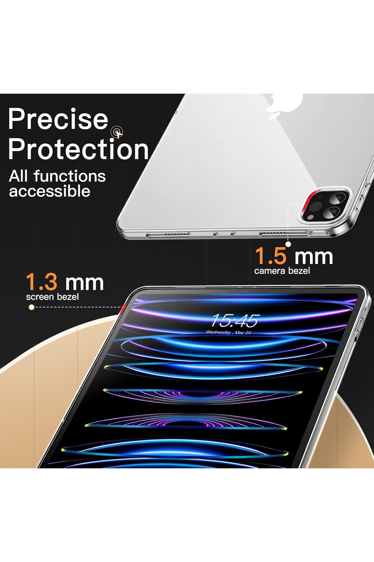 erorex-حافظة JETech لجهاز iPad Pro مقاس 11 بوصة موديل 2022/2021/2020 (الجيل الرابع/الثالث/الثاني)، مصنوعة من مادة TPU الناعمة الشفافة 6