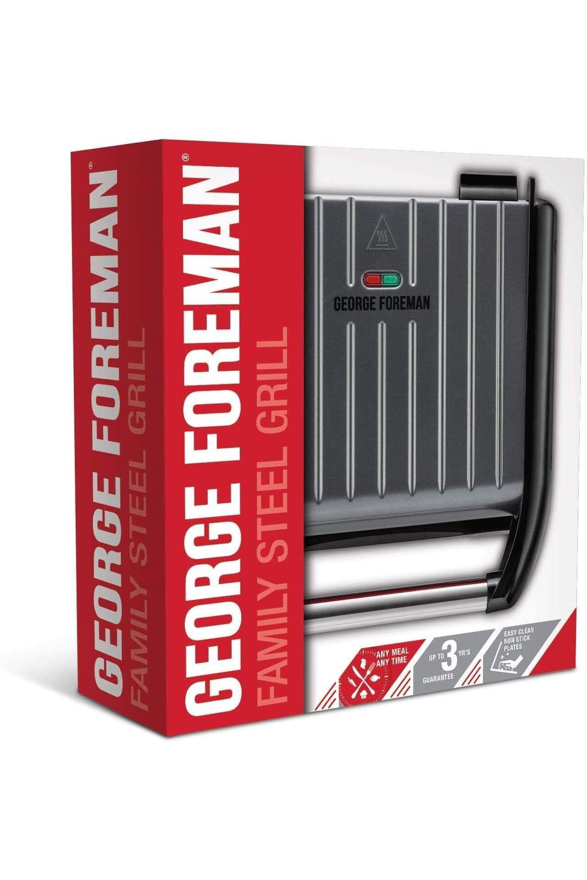 George Foreman-Large Steel Grill Family, Grey 1850W - 25051 7