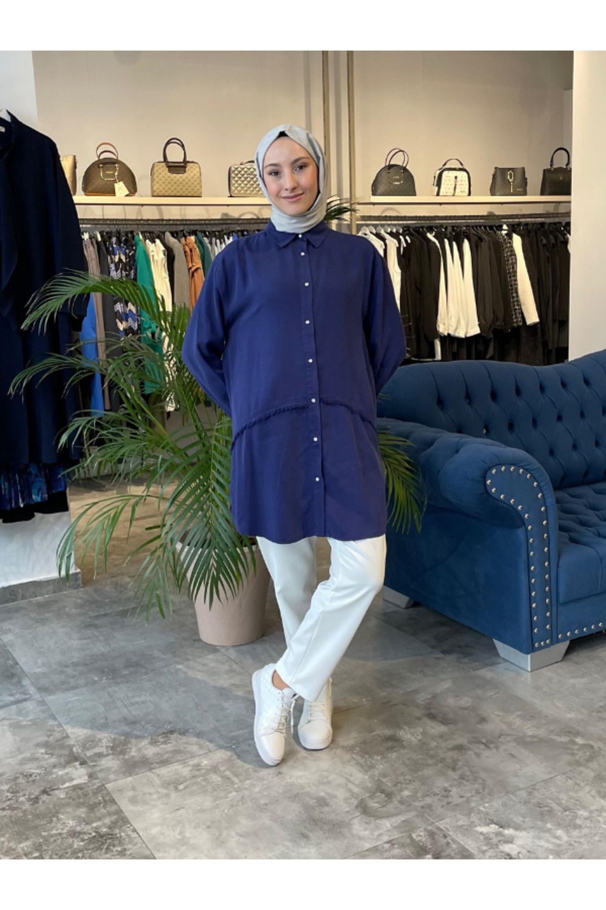 My Magazin-Women's Large Size Cotton Tunic 7296 8