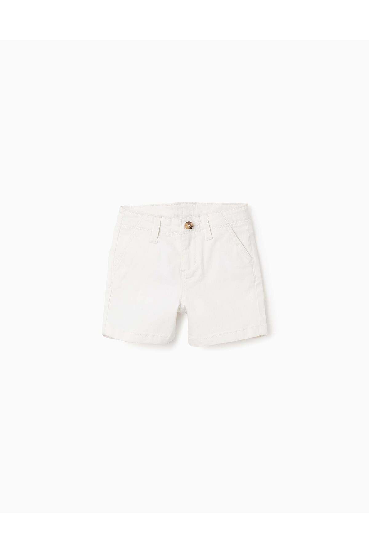 Ziddy-Chino Twill Shorts for Baby Boys, Beige 1