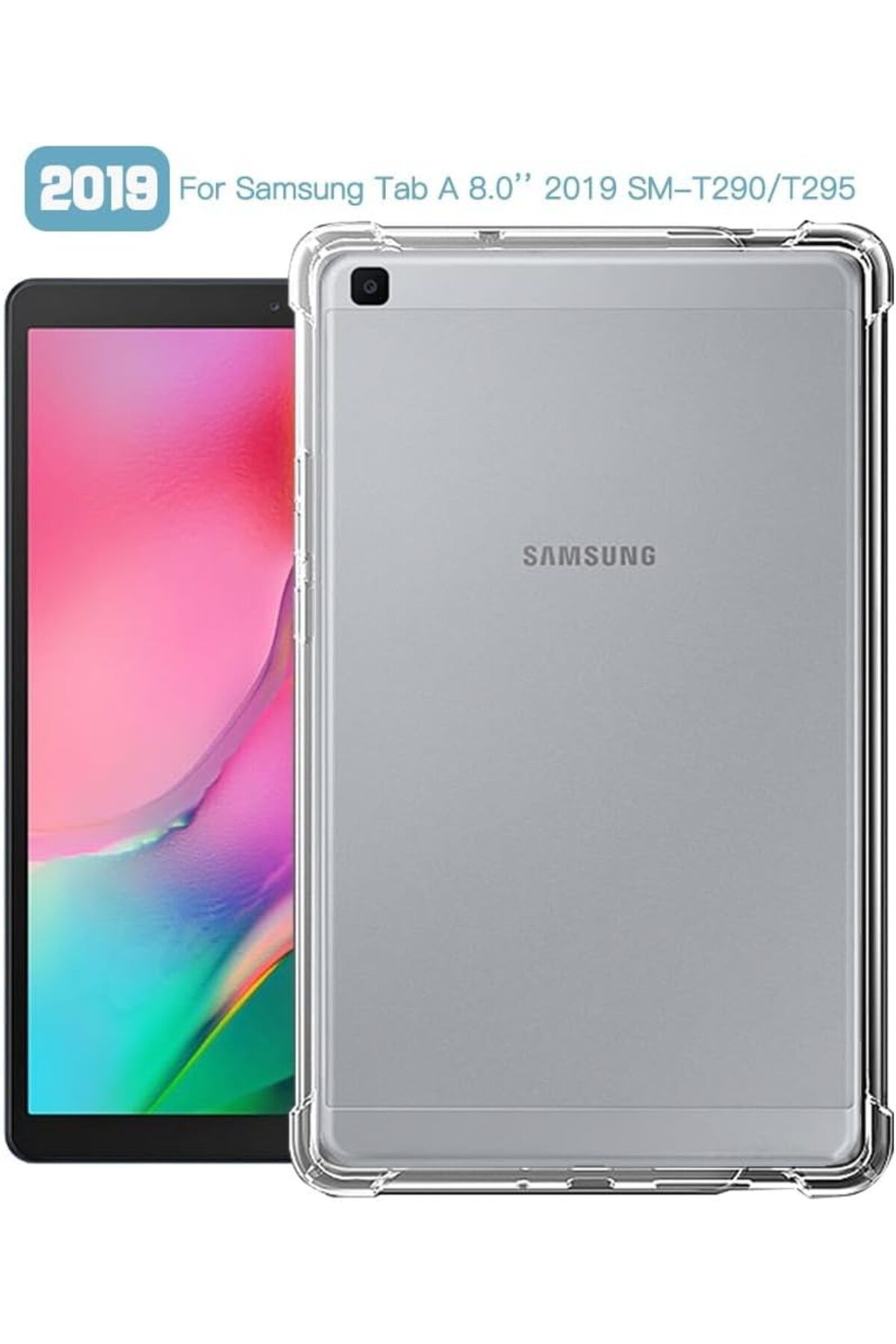 erorex-Silicone Clear TPU Case Anti-shock Corners For Samsung Galaxy Tab A 8 Inch (SM-T290/T295) 2