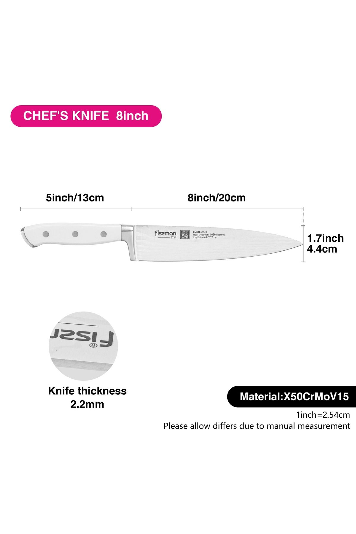 Fissman-8'' Chef's Knife Bonn Series, with Sharp Blade and Sturdy Non Slip Handle 4