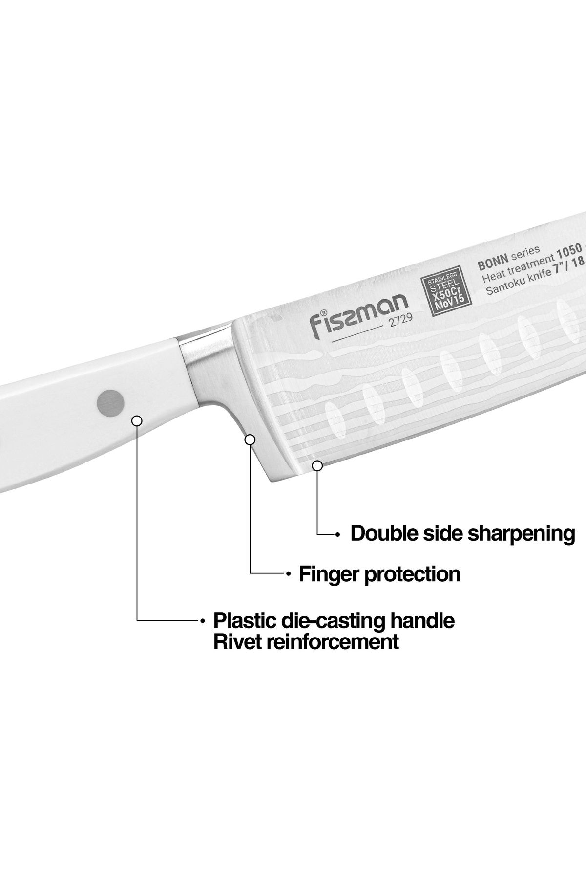 Fissman-7''Santoku Knife Bonn Series, with Sharp Blade and Sturdy Non Slip Handle 2