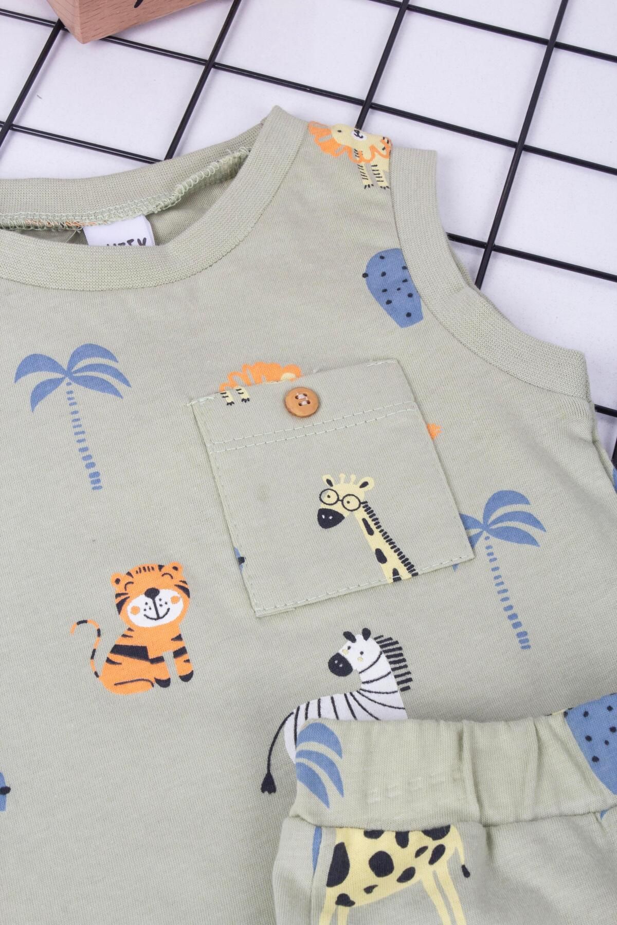TRENDİMİZBİR-Animal Themed Shorts Set for Baby Boy 2