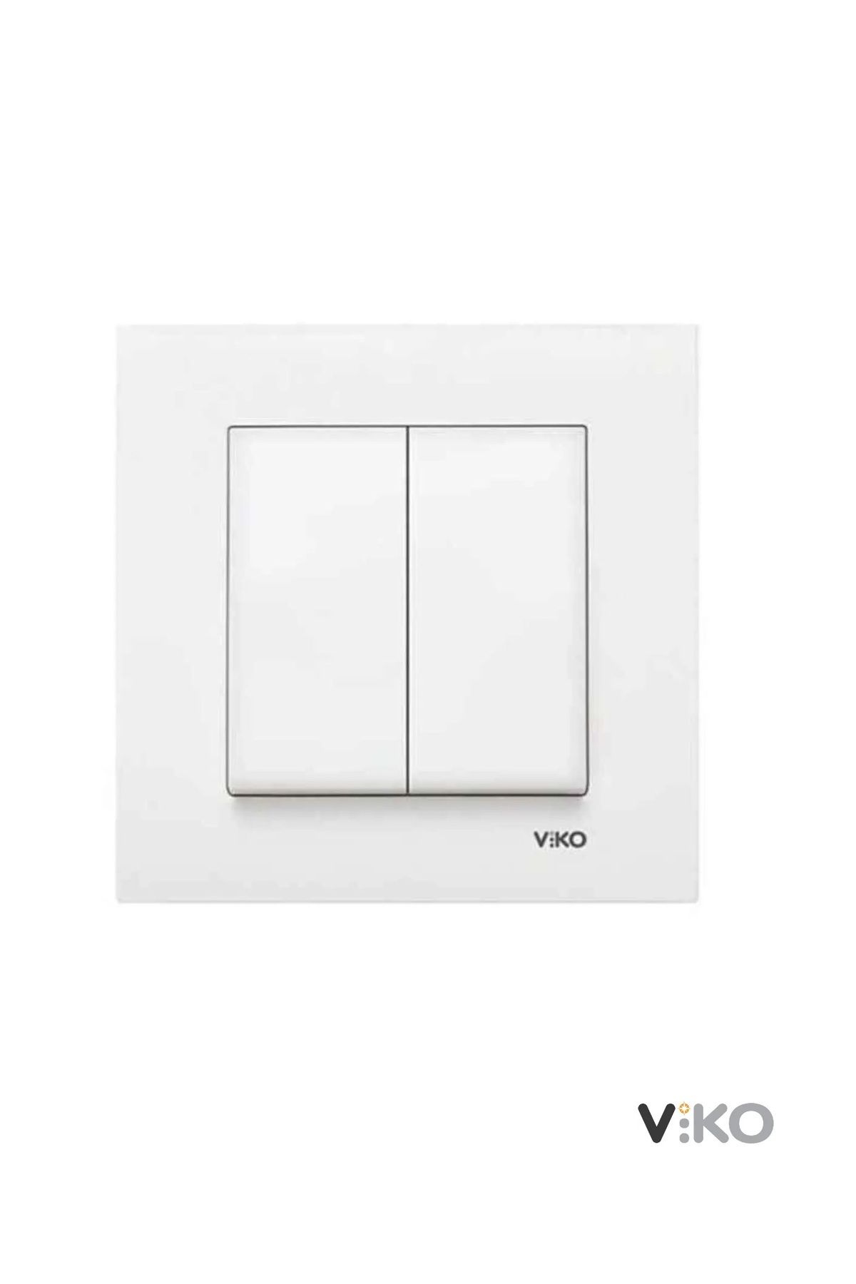 VİKO-Viko Karre Model White Commitator (Double Switch) Frame Included 1