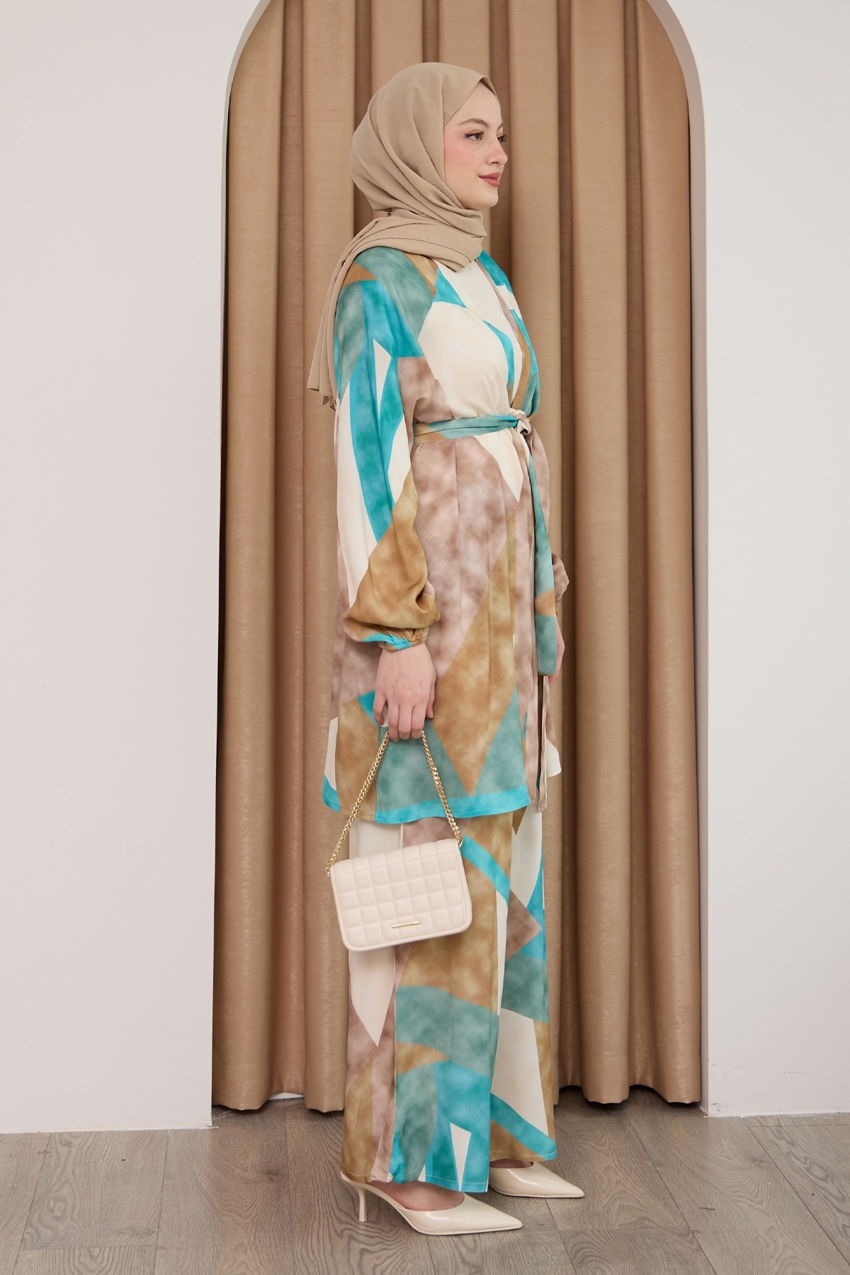 InStyle-Soft Pattern Viscose Double Blue Set 4