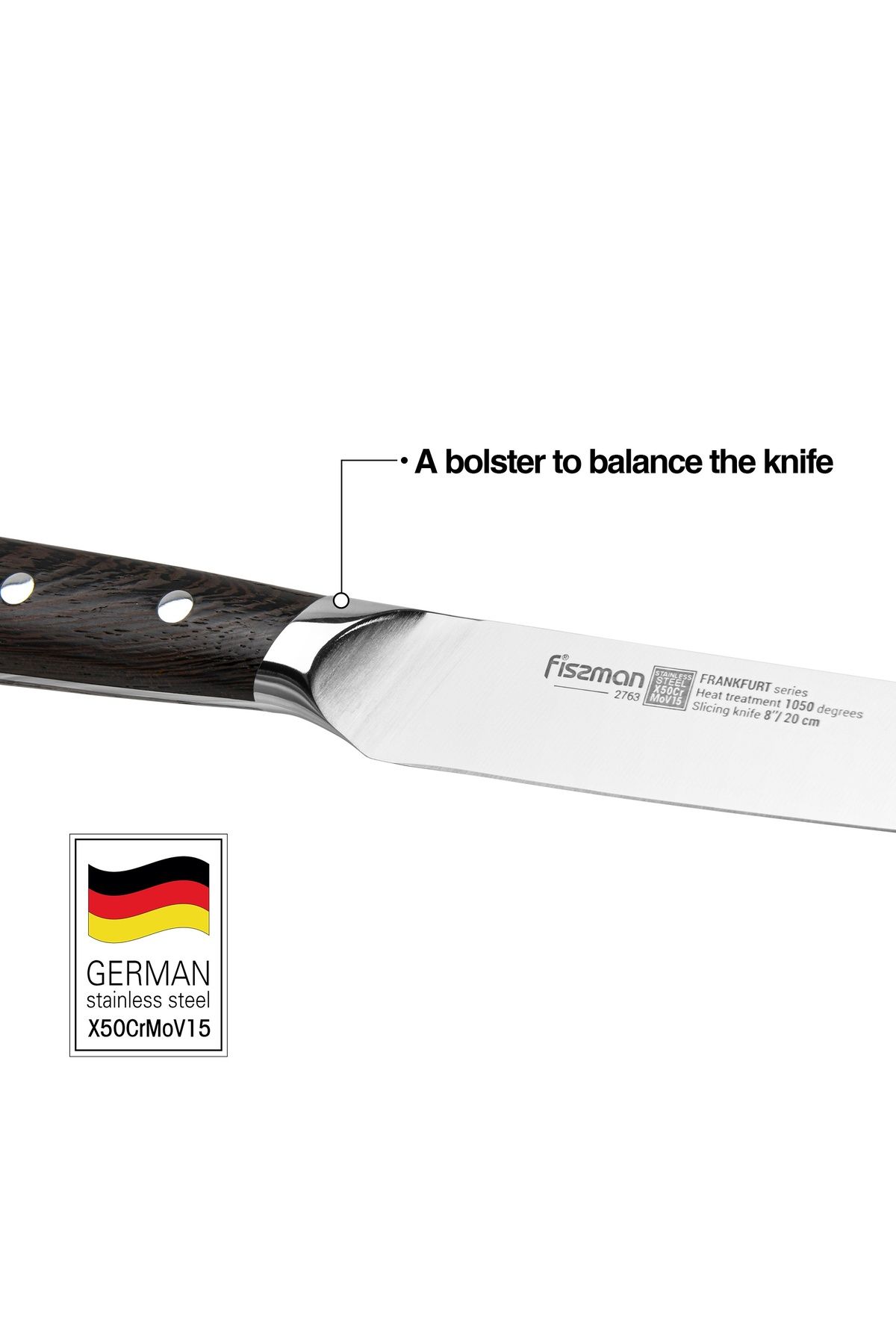 Fissman-8'' Slicing Knife FrankFruit Series w/  Sturdy And Elegant Handle for Meat, Vegetable, Fruit 2