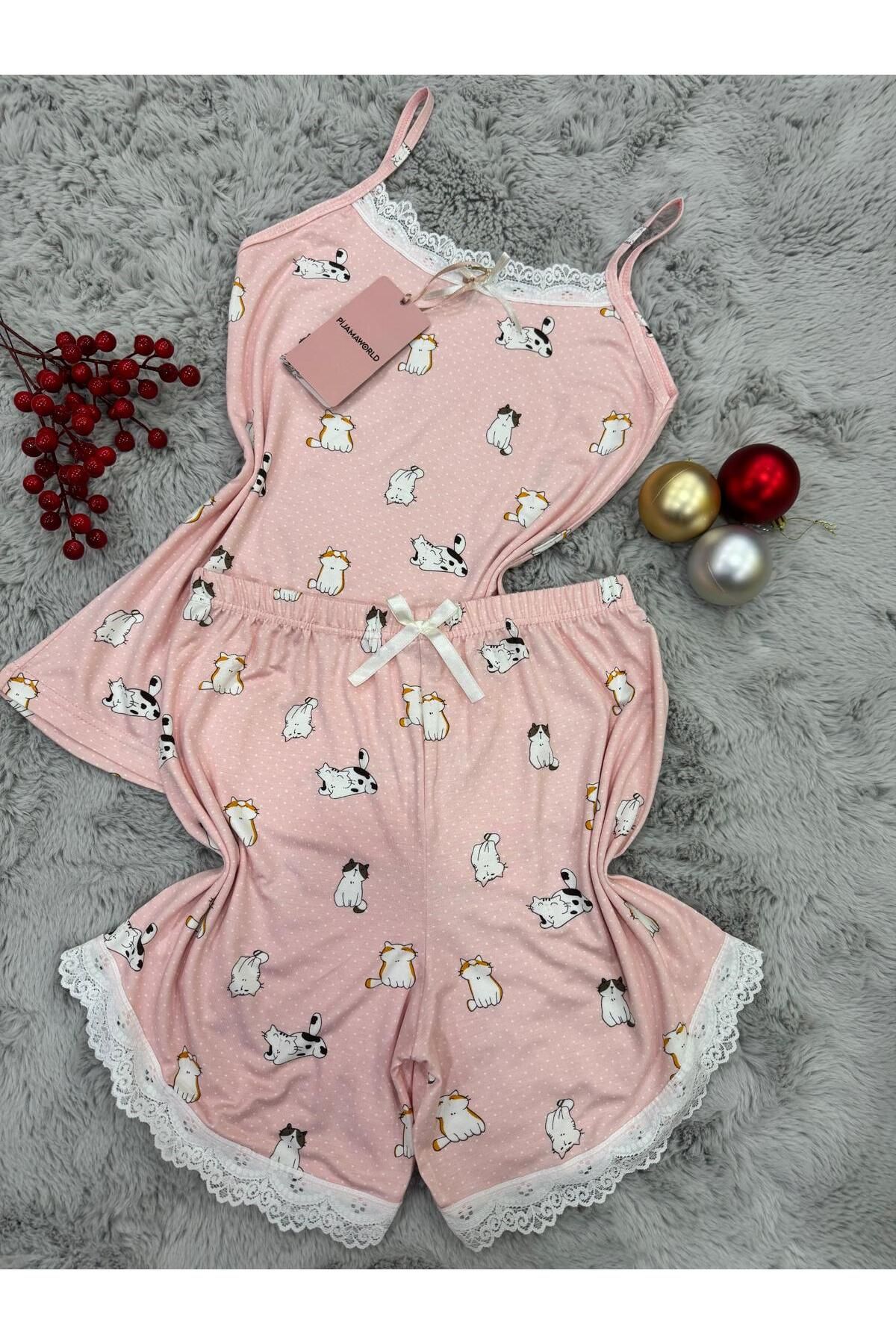 pijamaworld-Viscose Soft Fabric Pajama Set with Ip Strap Shorts 3