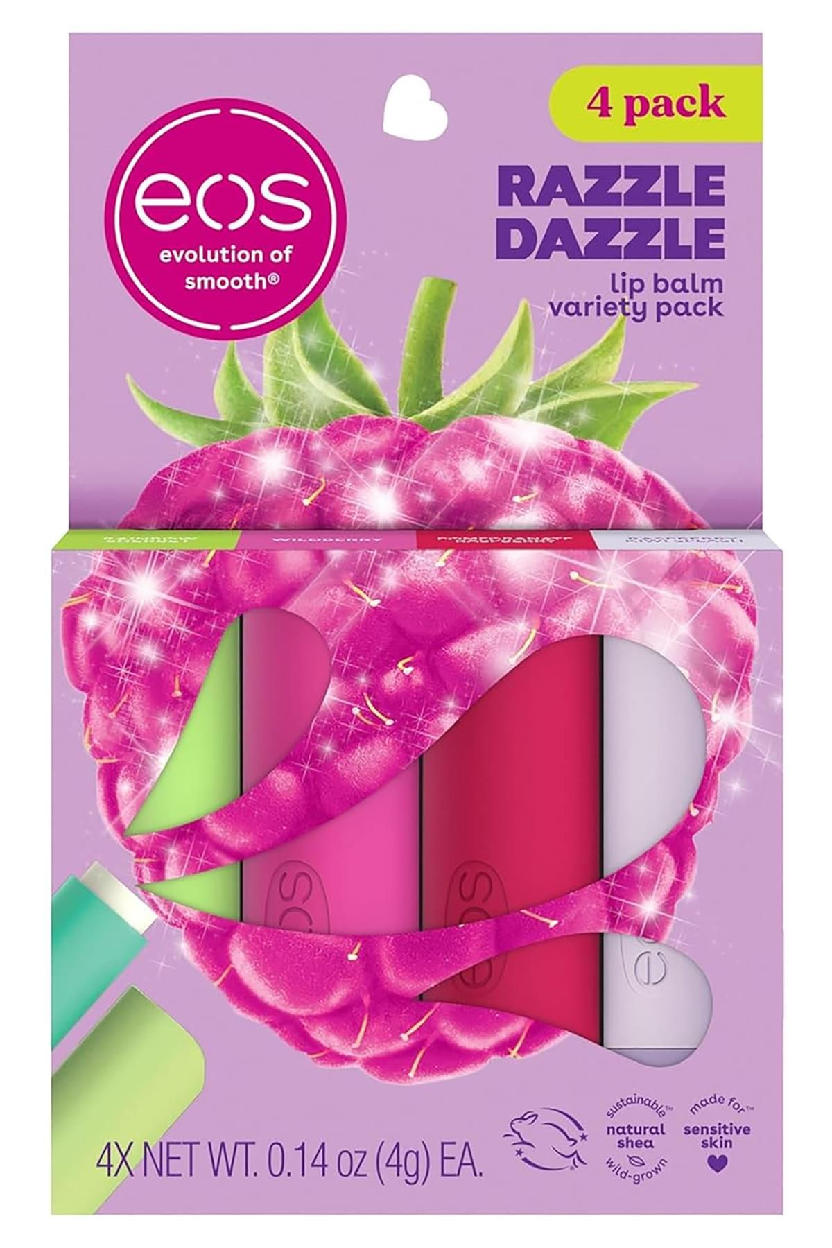 Eos Lip Balm Razzle Dazzle Dudak Balsamı Çeşit Paketi 4 Adet