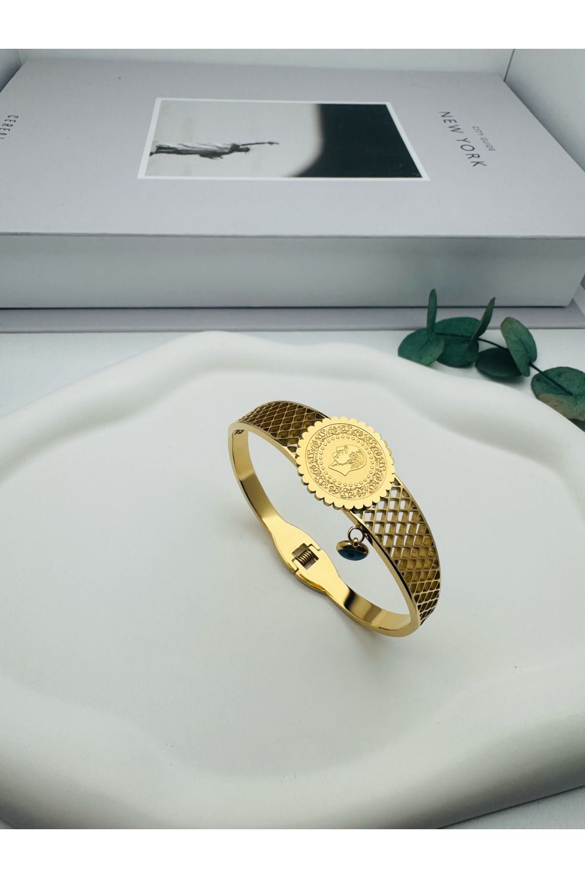 GLY ÇLKBİJUTERİ Çeyrekli Çelik Kelepçe ( Gold)