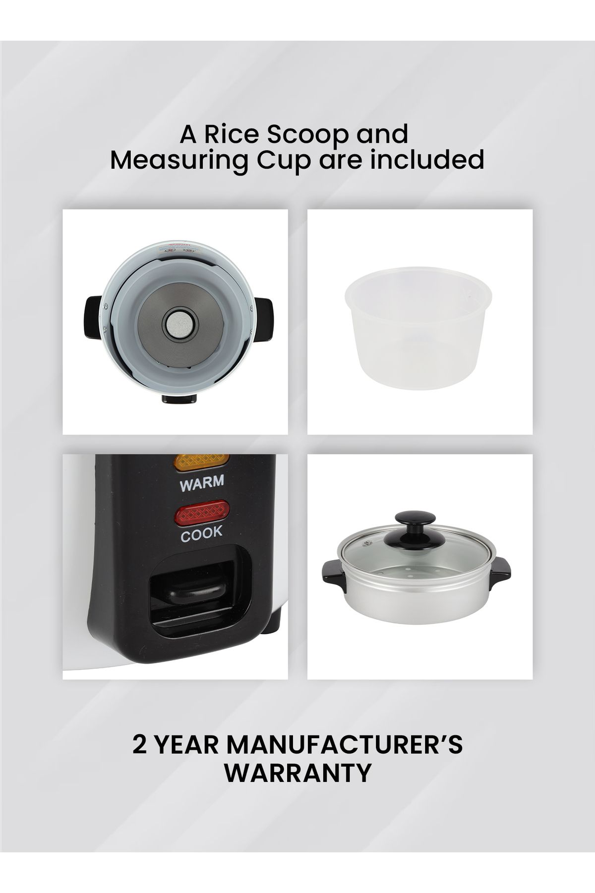 Olsenmark-3 In 1 Electric Rice Cooker 0.6l Keep Warm Function Multifunction Steamer 4