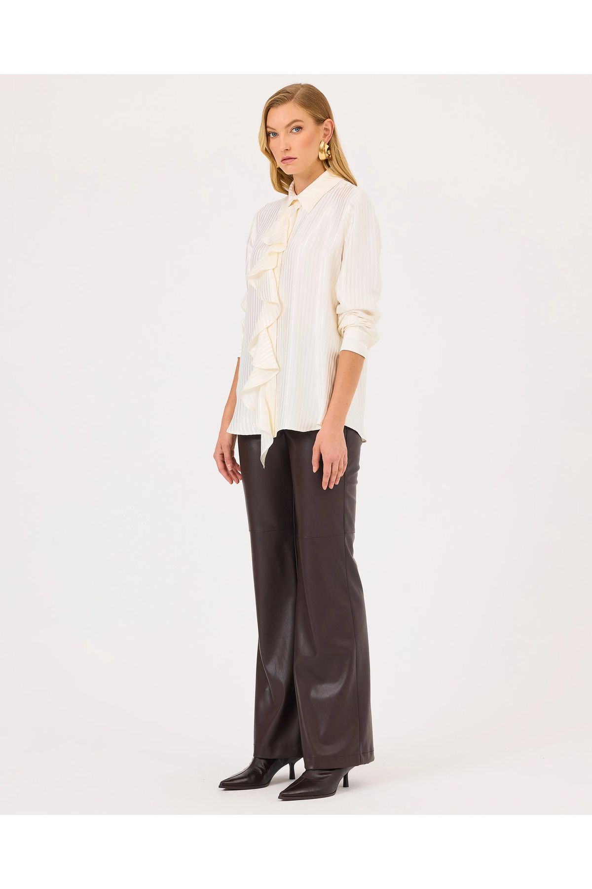 SEÇİL-Buttoned Stylish Shirt with Friff Front 2