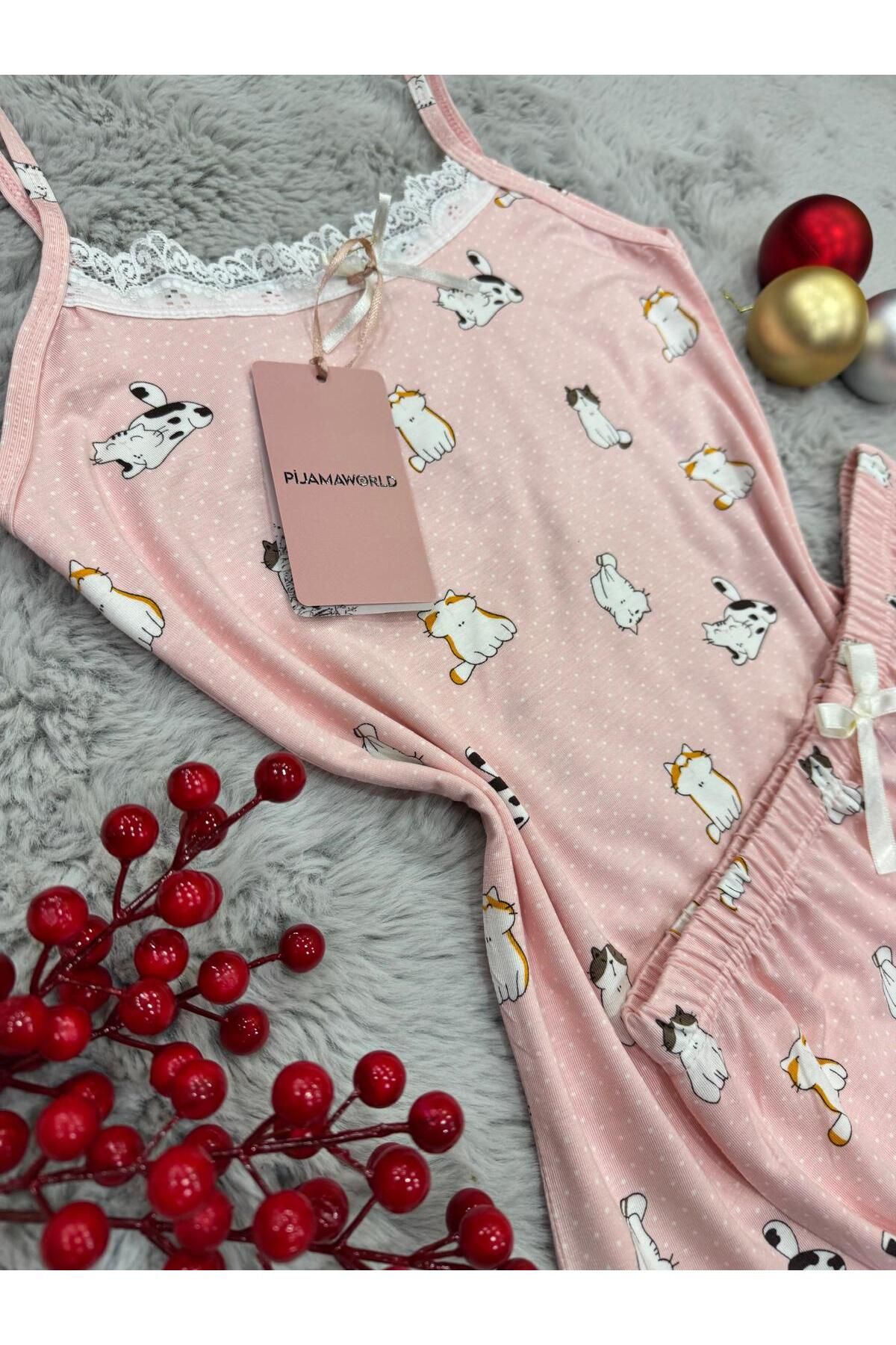 pijamaworld-Viscose Soft Fabric Pajama Set with Ip Strap Shorts 8