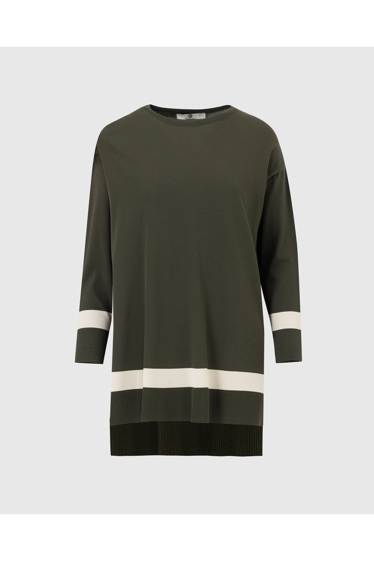 SCL-Round Neck Stripe Detailed Knitwear Tunic 7