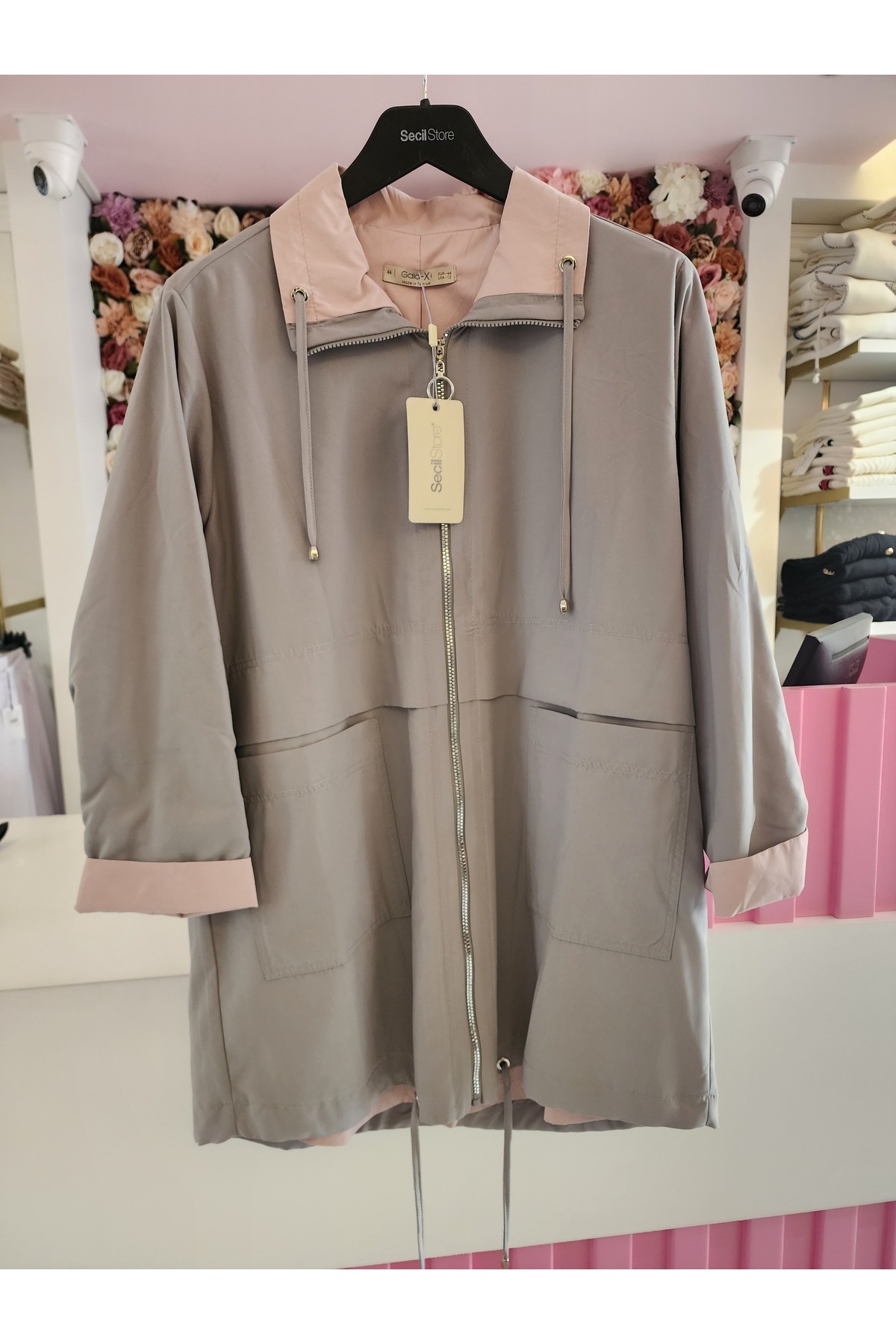 SEÇİL-Seçil Women Gray Daily Trench Coat 3