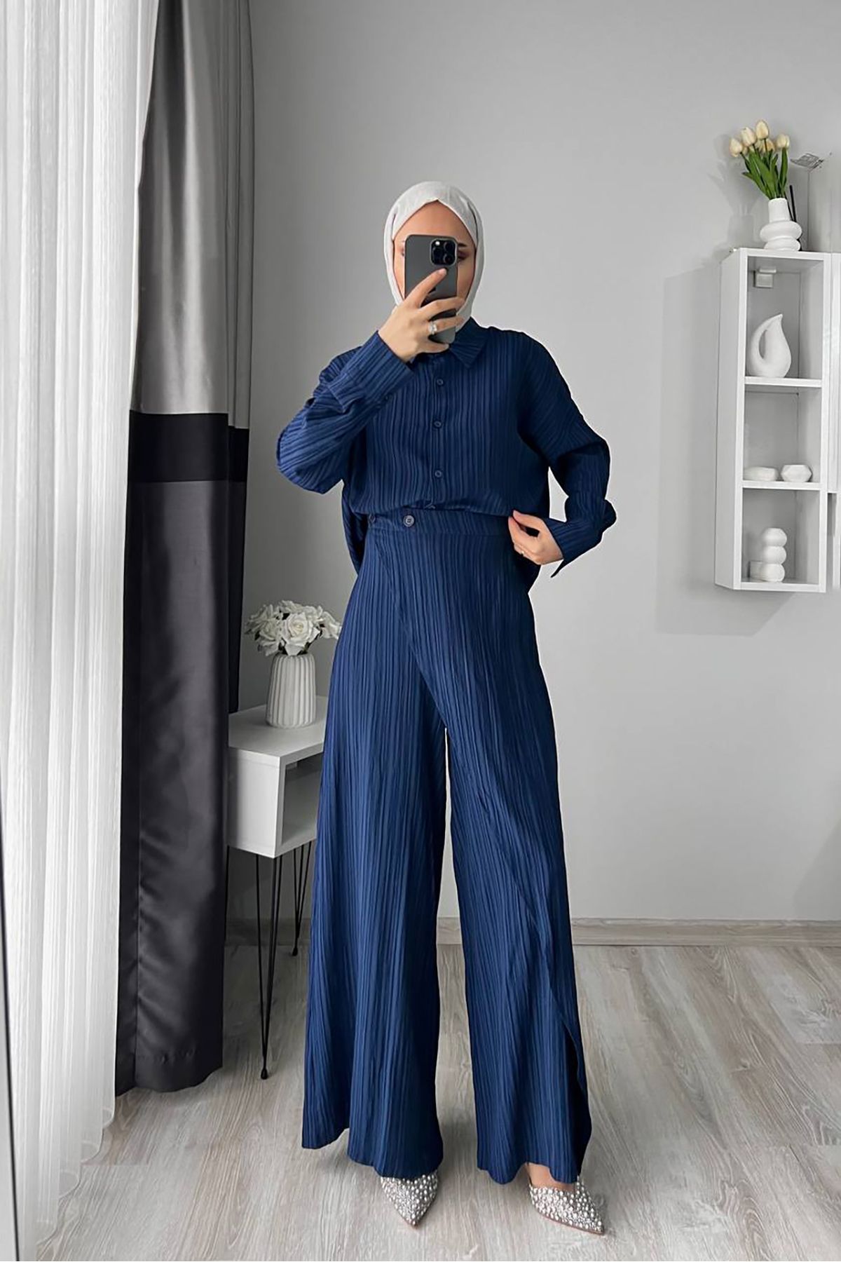 Neşeli Butik-Women's Tunk Pantalon Double Hijab Suit Nms052 2