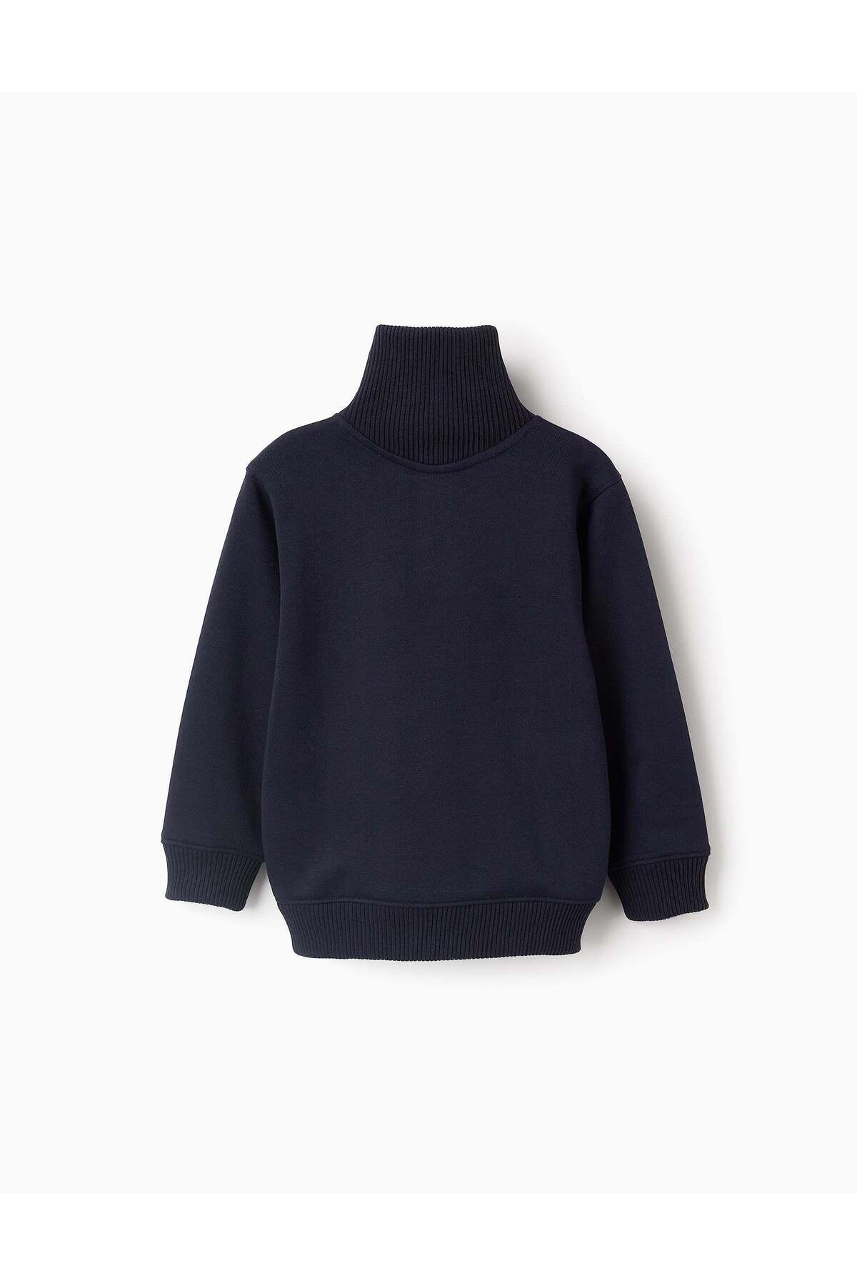 Ziddy-Sweatshirt with Ribbed Details for Boys, Dark Blue 2