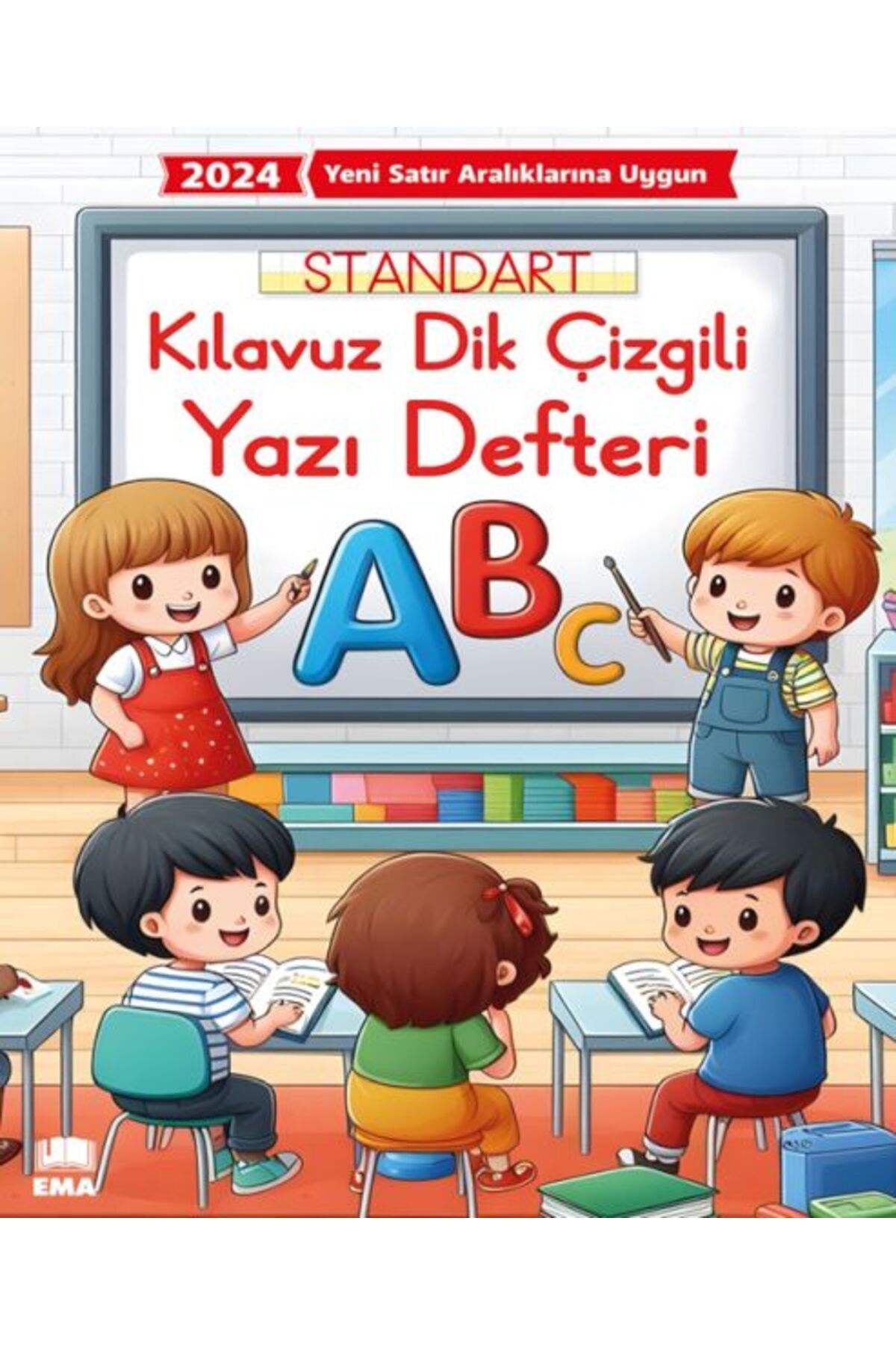 Ema Çocuk Renkli Standart Kare Çizgili Yazı Defteri A4 Ebat