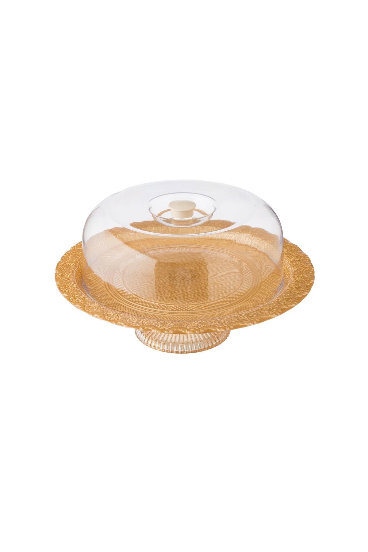 Dania-A serving plate with a base for cakes and sweets with an acrylic cover 1