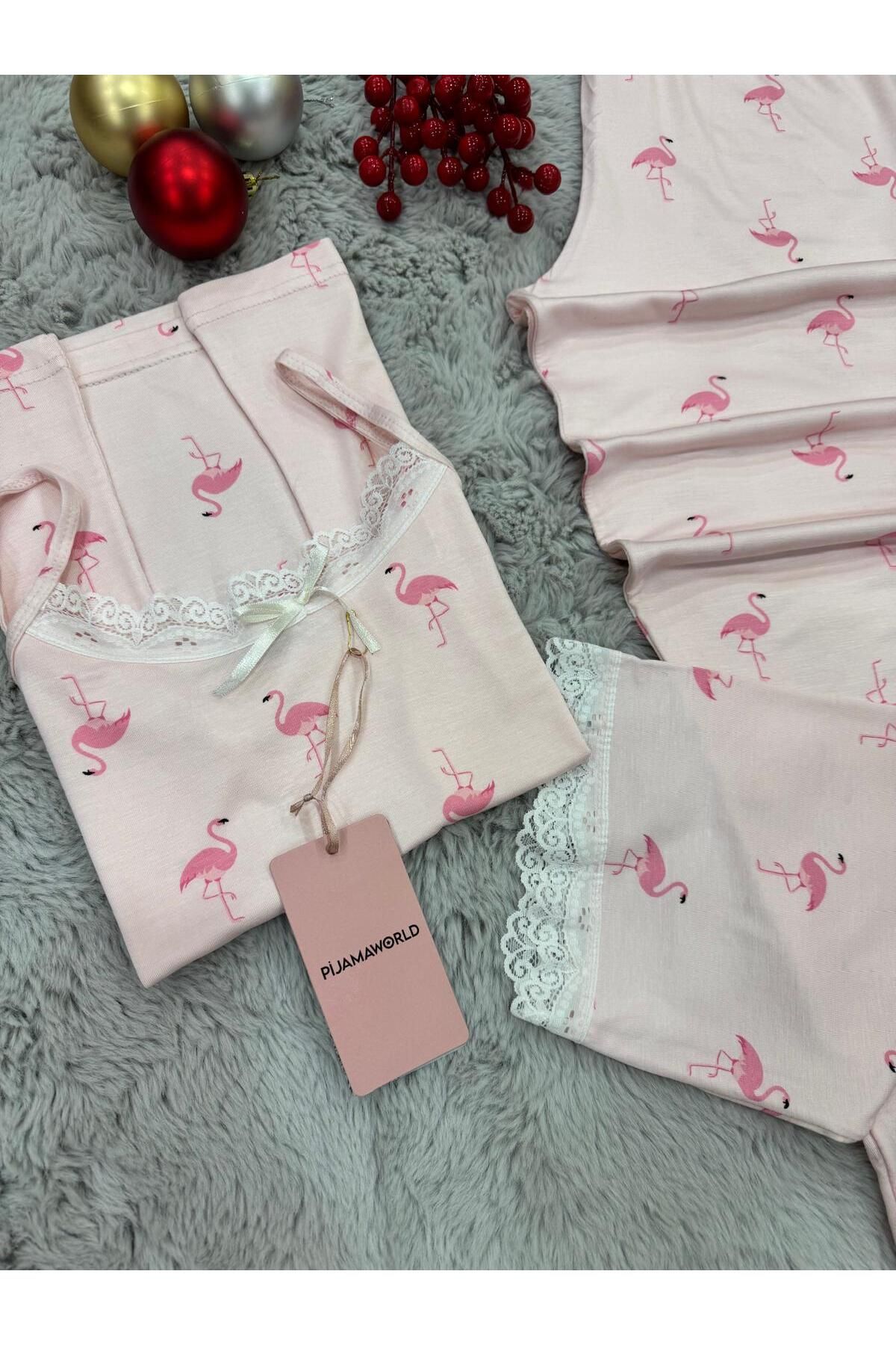 pijamaworld-Six Long Viscose Soft Fabric Pajama Set with Rope Straps 5