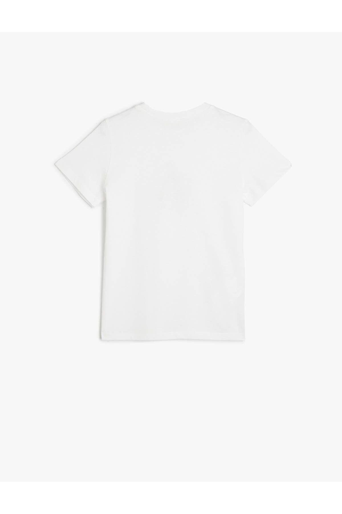 Koton-Cotton Motorcycle Printed Short Sleeve T-Shirt - Crew Neck 2