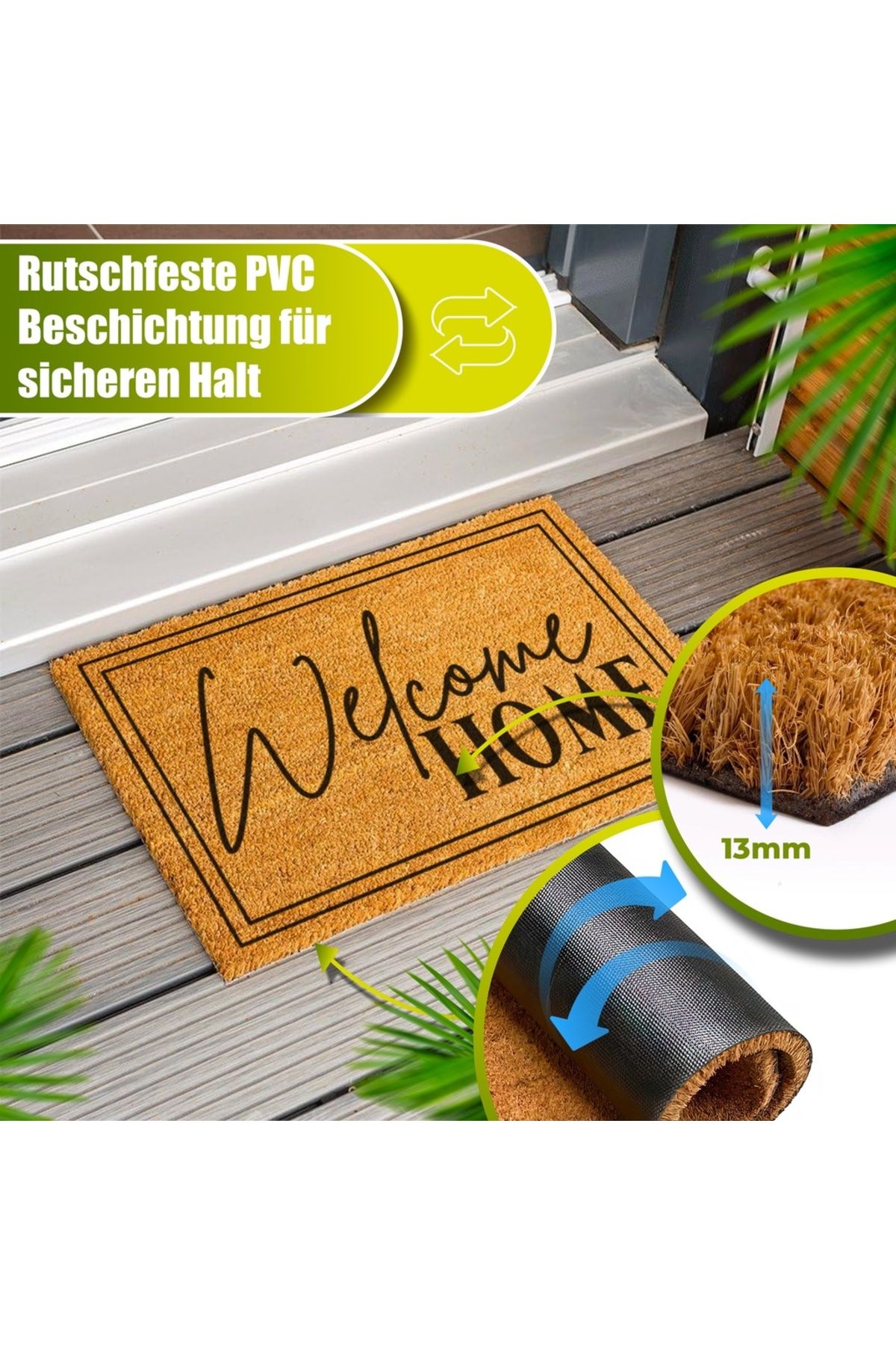 Decovetro-® Kokosmatte Fußmatte | 40x60 Cm | 100% Natürliche Kokosfasern 6