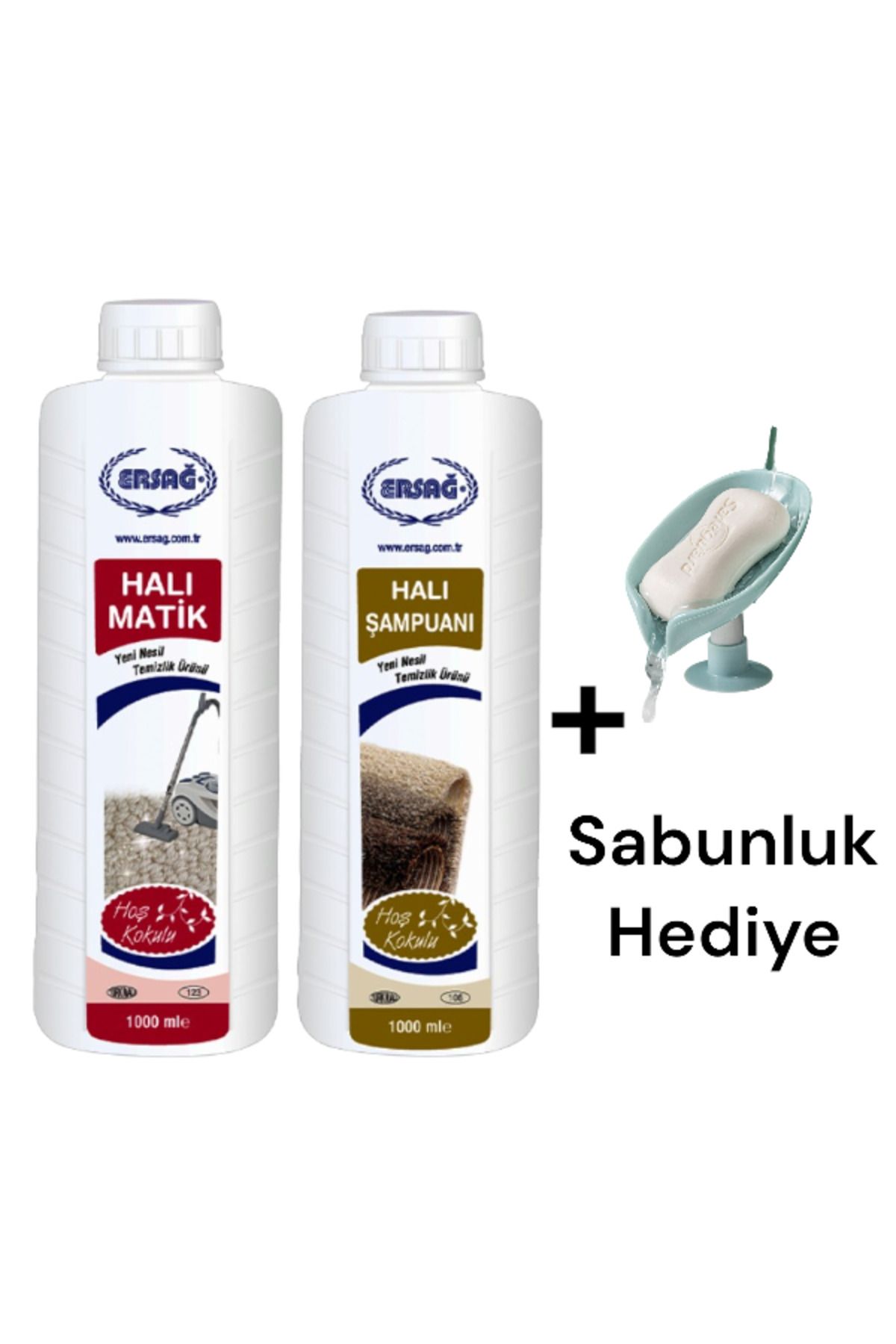 Ersağ Halı Şampuanı 1000 ml - Halı Matik 1000 ml ( Sabunluk Hediyeli ) 106-5