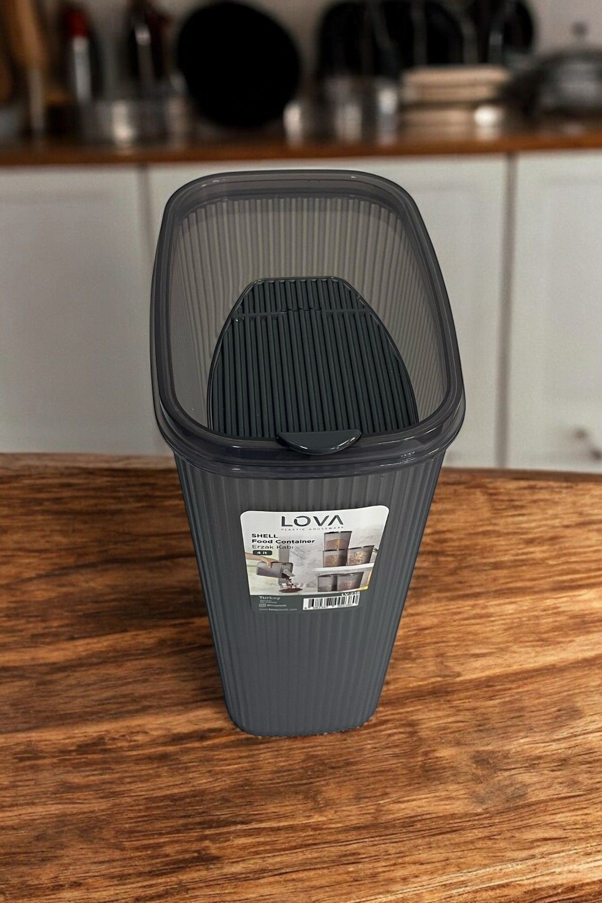 Hesaplı Kasa-Food Container 4 Lt - Anthracite, Large Size Storage Container 4