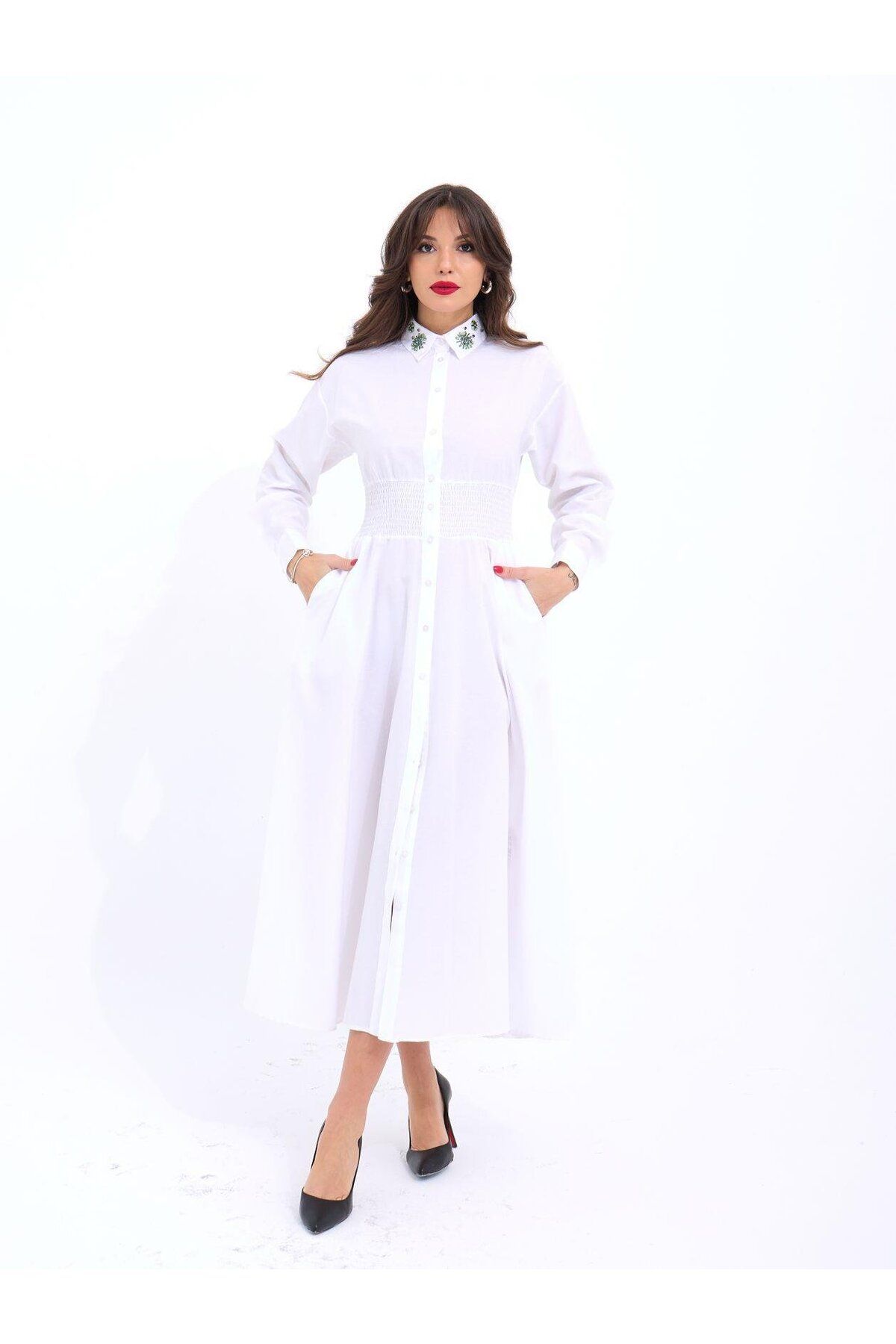 Simala-6849 Model White Dress 1