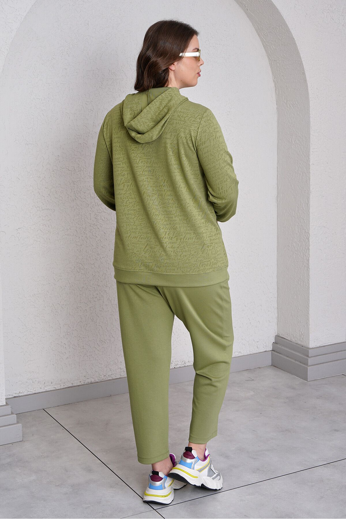 Büyük Moda-Modal Tracksuit with Text Detail 7