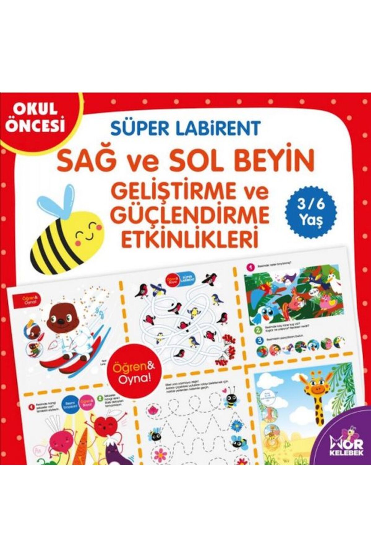 Mor kelebek Sağ-Sol Beyin Geliştirme ve Güçlendirme Etkinlikleri - Süper Labirent