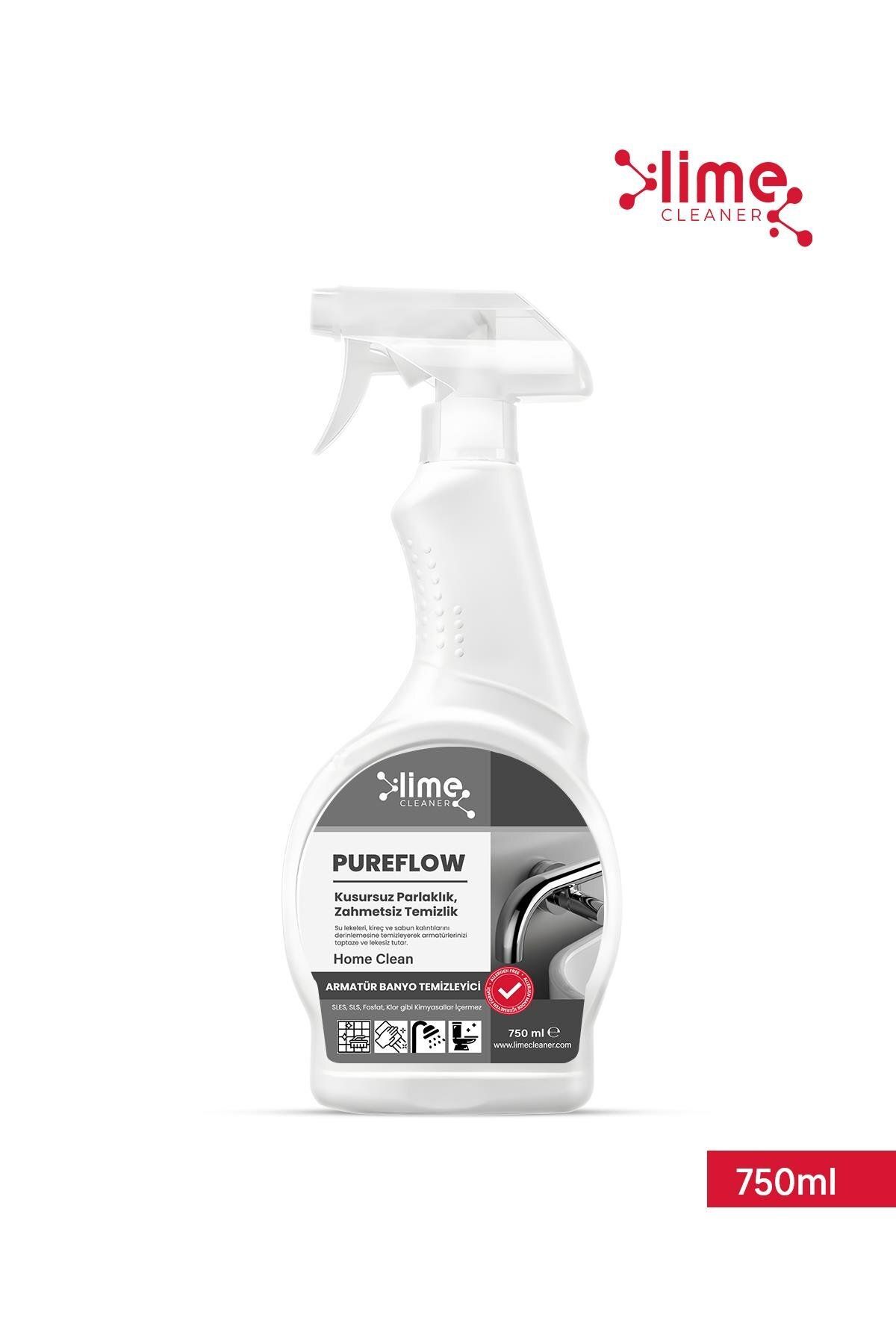 Lime Cleaner PureFlow Armatür Banyo Temizleyici Kireç ve Leke Sökücü,Kirece ve Lekelere Karşı Etkili Çözüm 750ml