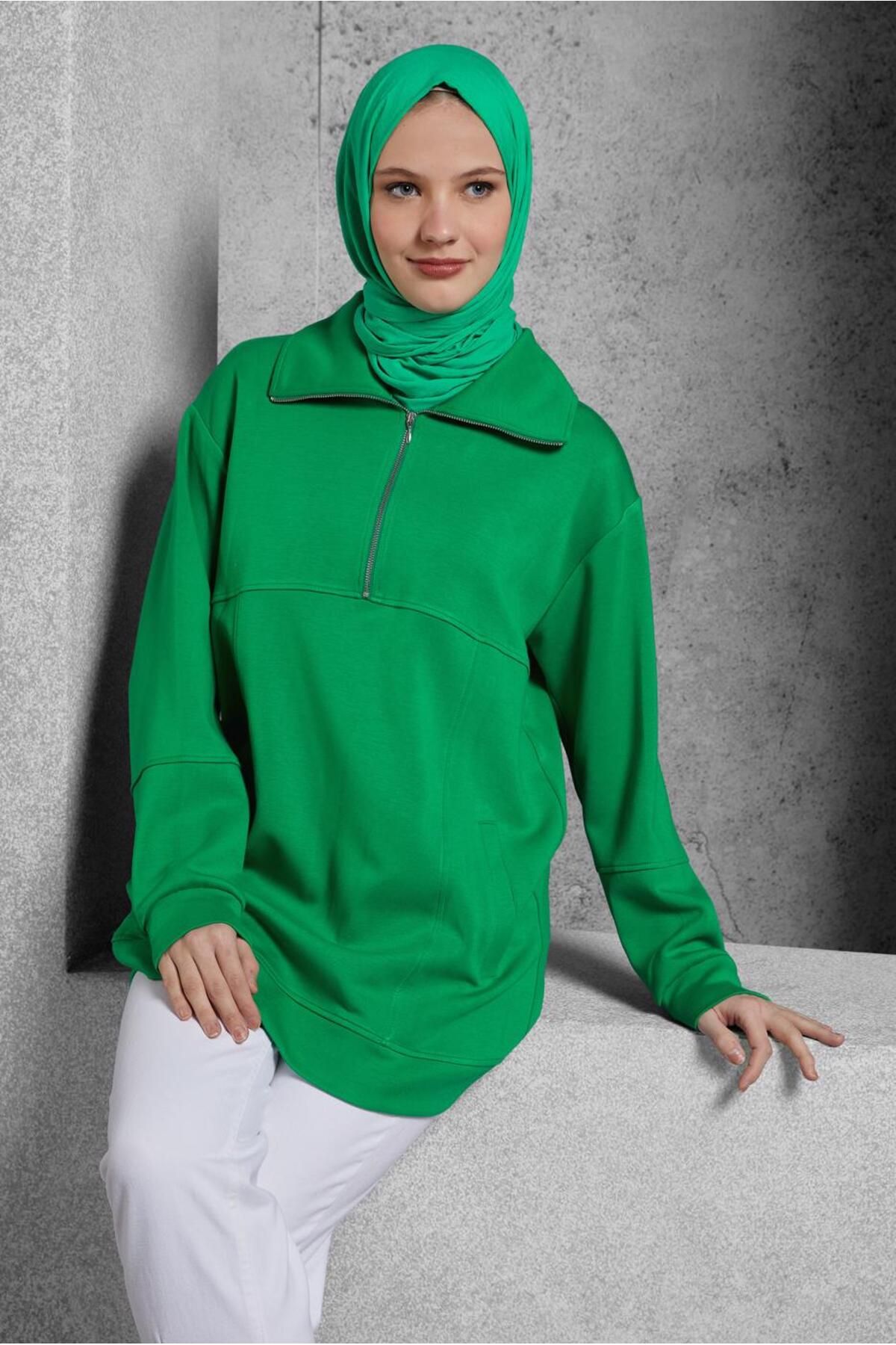 Alvina-Zipped Collar Tracksuit Tunic 45264 1