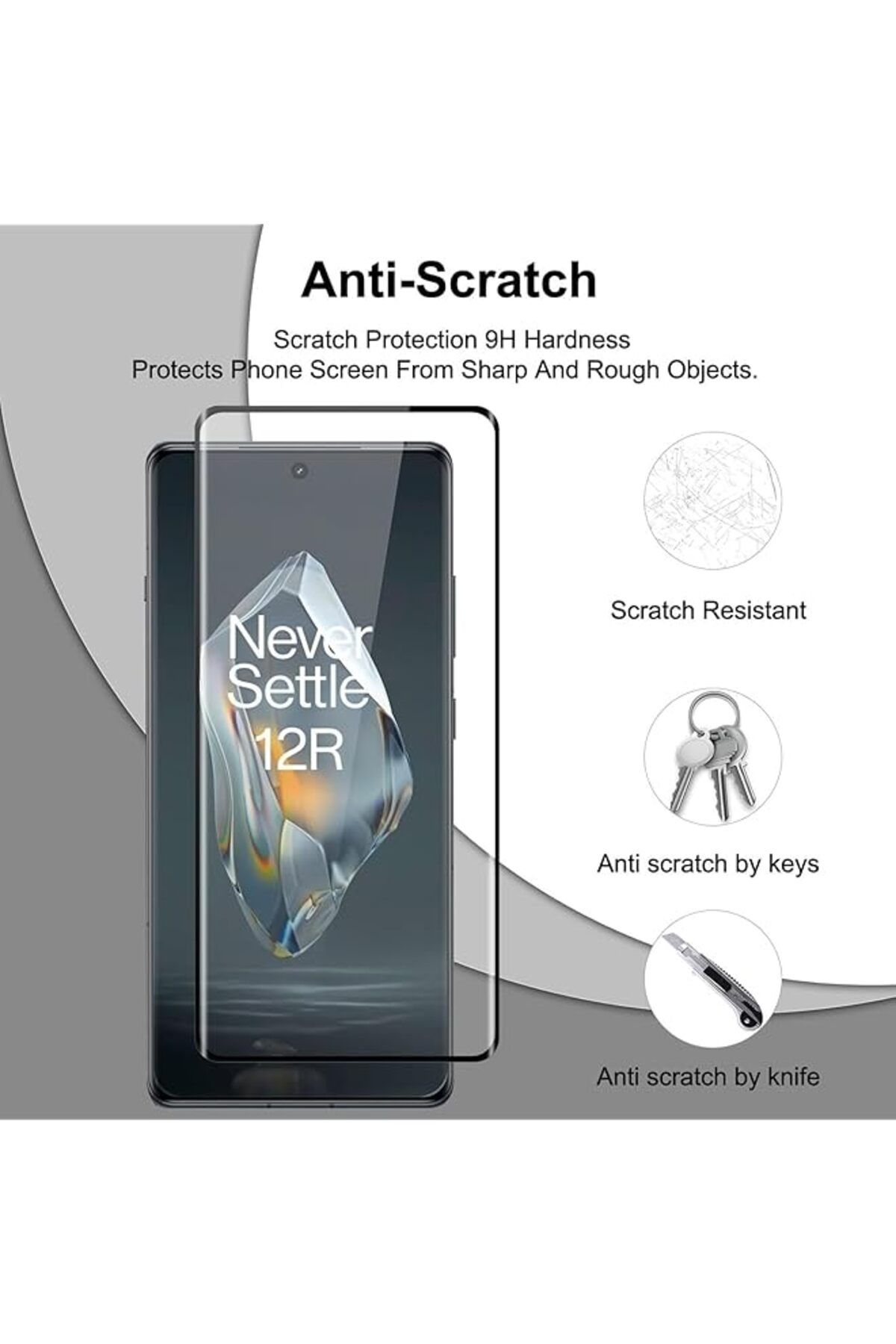 erorex-3 Pack For Oneplus 12R Screen Protector Hd Tempered Glass Film 9H Tempered Glass Screen Replacement 5