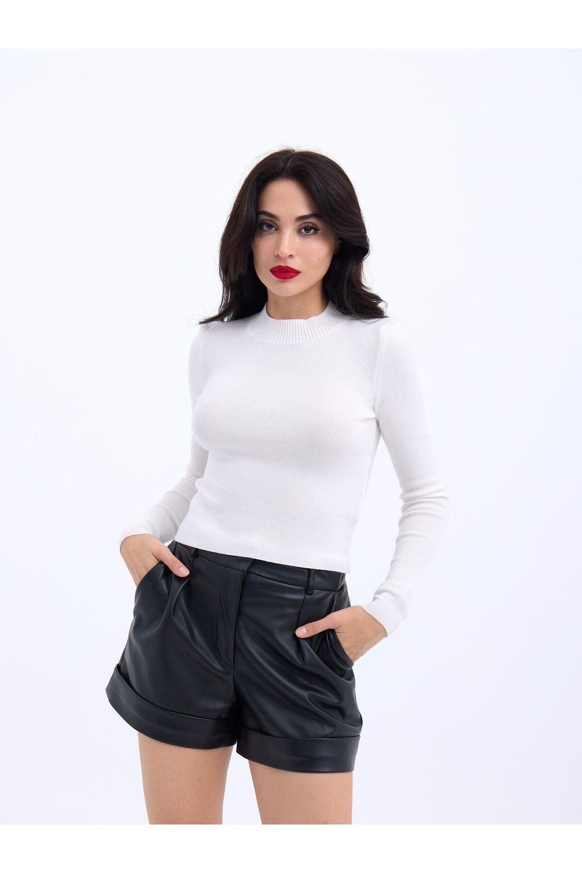 Modayakamoz 42201 TRİKO BASİC KAZAK-EKRU
