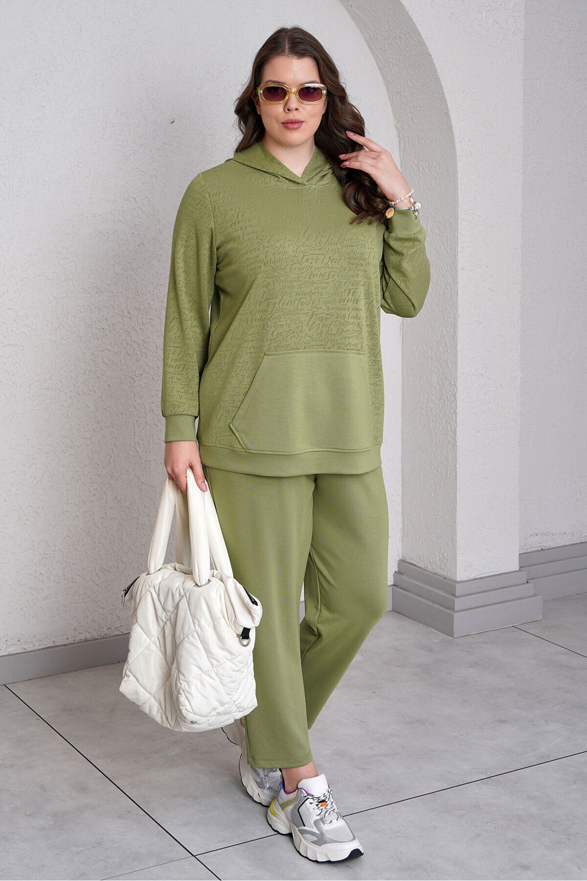 Büyük Moda-Modal Tracksuit with Text Detail 2