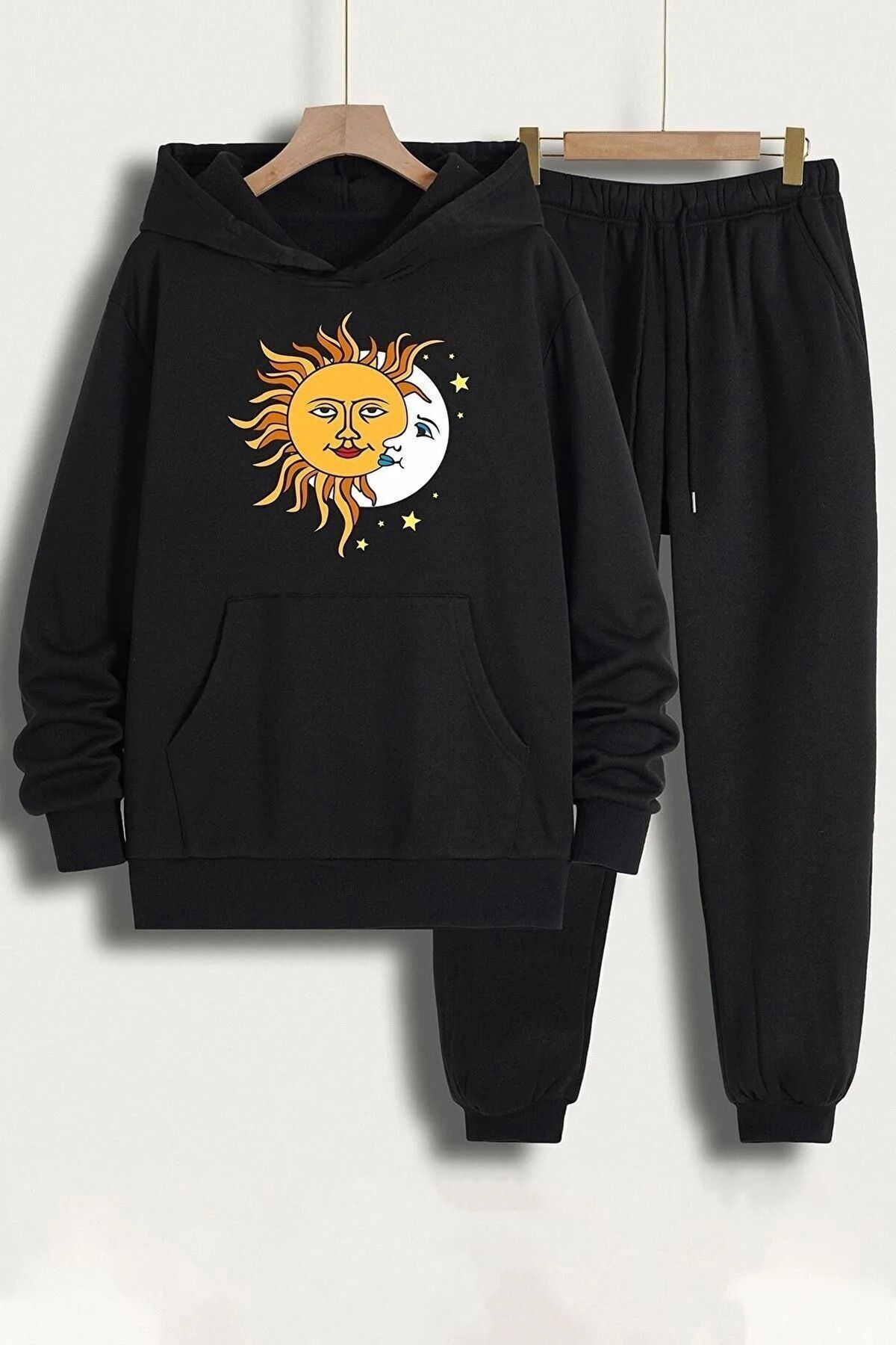 ADWAX GÜNEŞ AY BASKILI KAPŞONLU( sweat - eşofman)