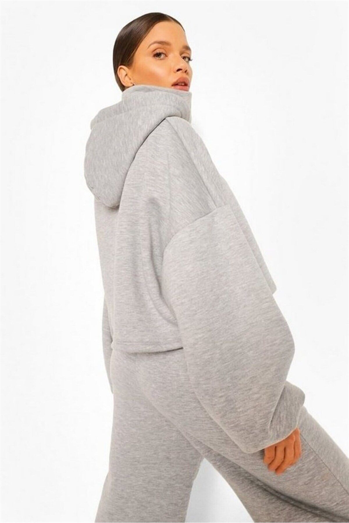 Navcoli-Gray Mask - High-Rise Oversize Sweatshirt 5001_2010 3