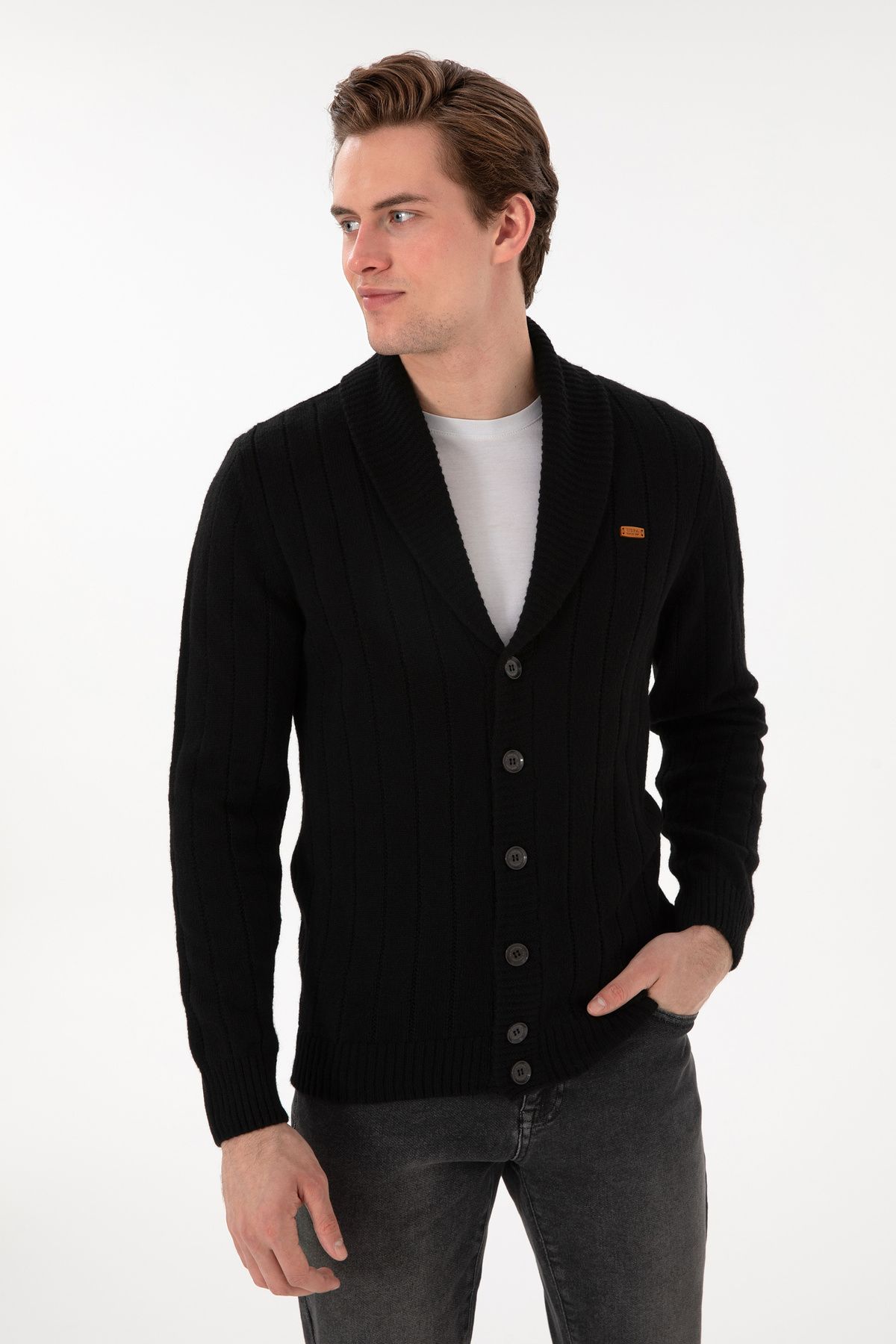 U.S. Polo Assn.-Men's Black Knitwear Cardigan 50297061 -Vr046 3