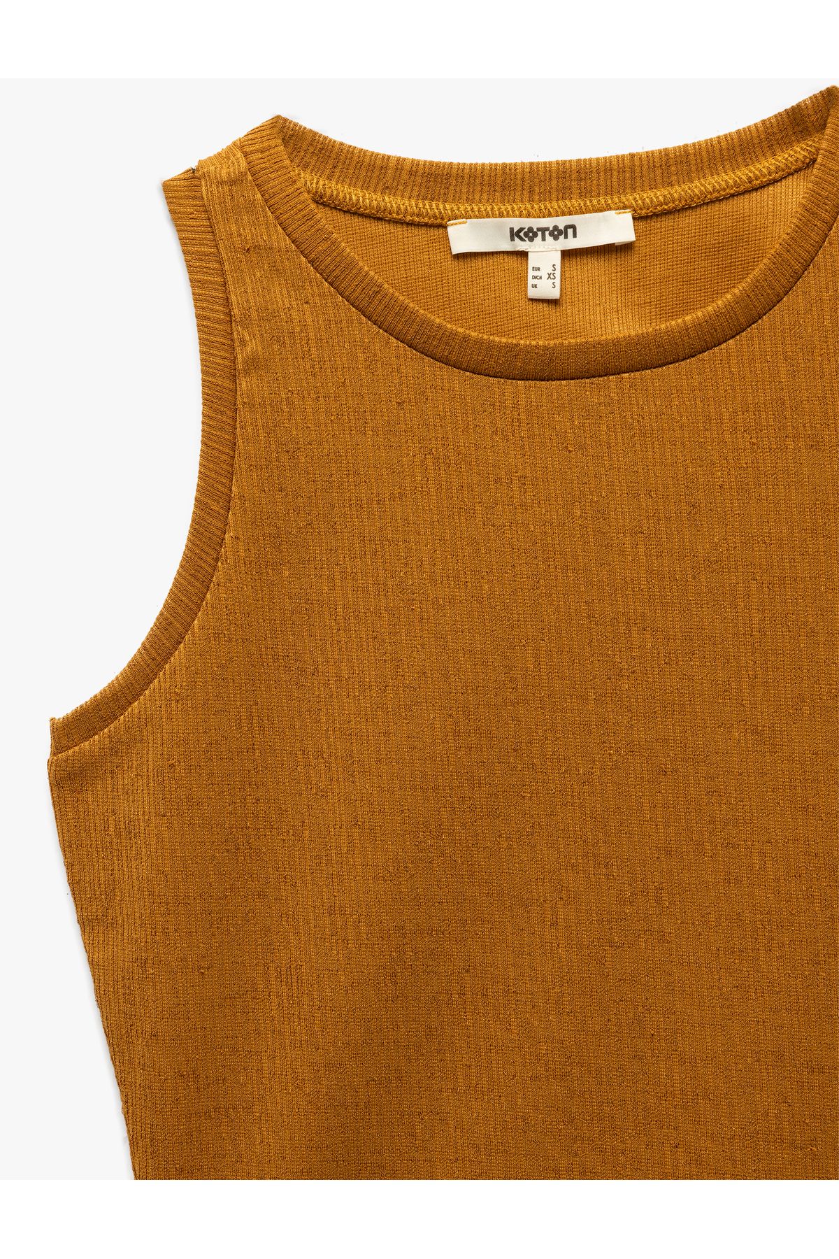 Koton-Sleeveless Crew Neck Slim Fit Basic Tank Top 5