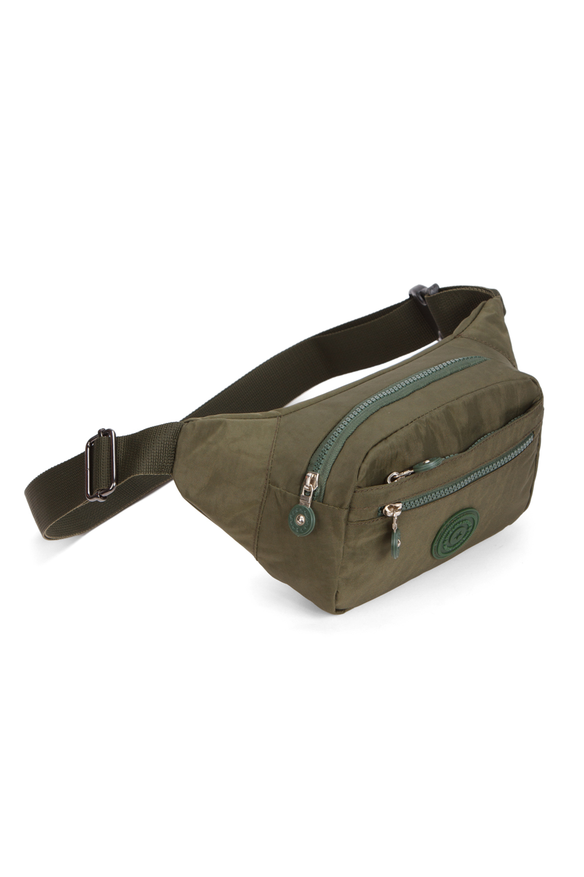 LOOP DESIGN Siyah Unisex Krinkıl Kumaş Bel Ve Çapraz Omuz Çantası & Freebag görsel 3