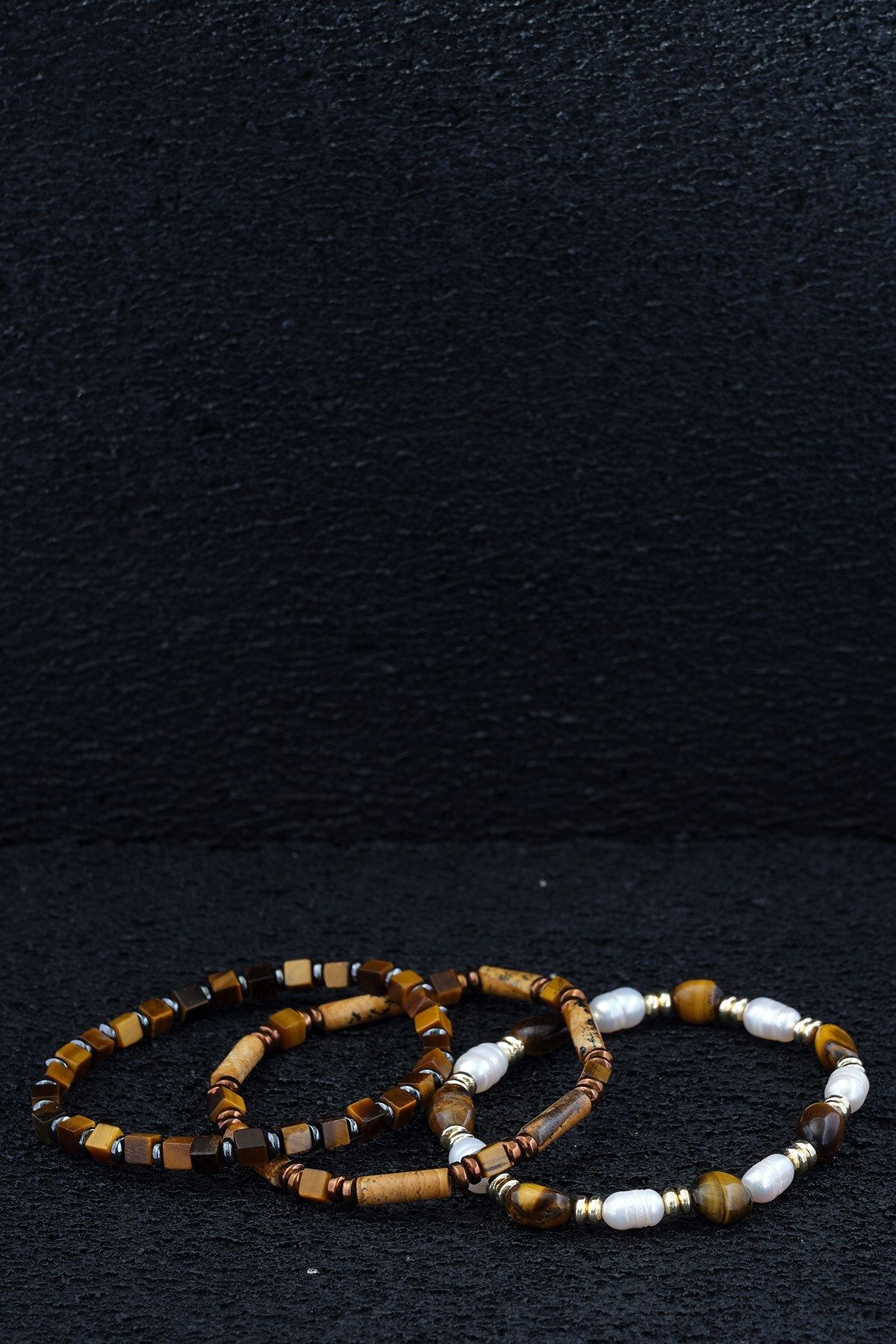 Ssilhoutte Doğaltaş-Natural Elegance: Exclusive Design with Pearl, Tiger Eye, Hematite and Jasper 2